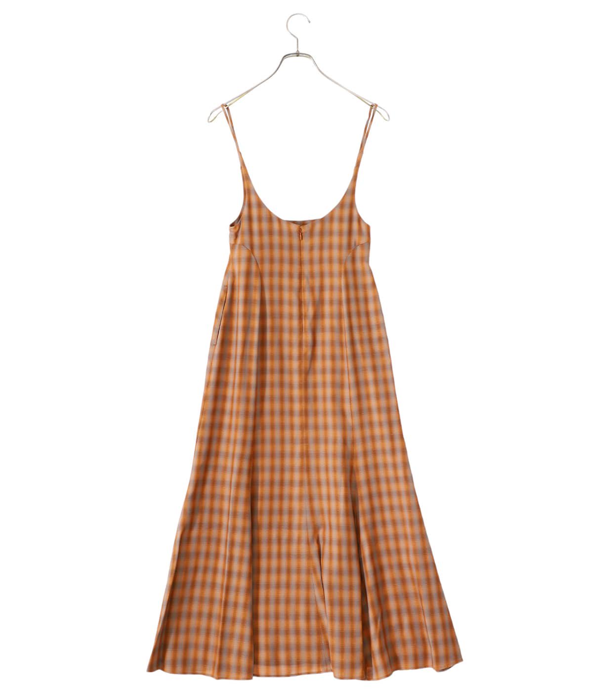 【レディース】Linen Mix Ombre Check Camisole Dress