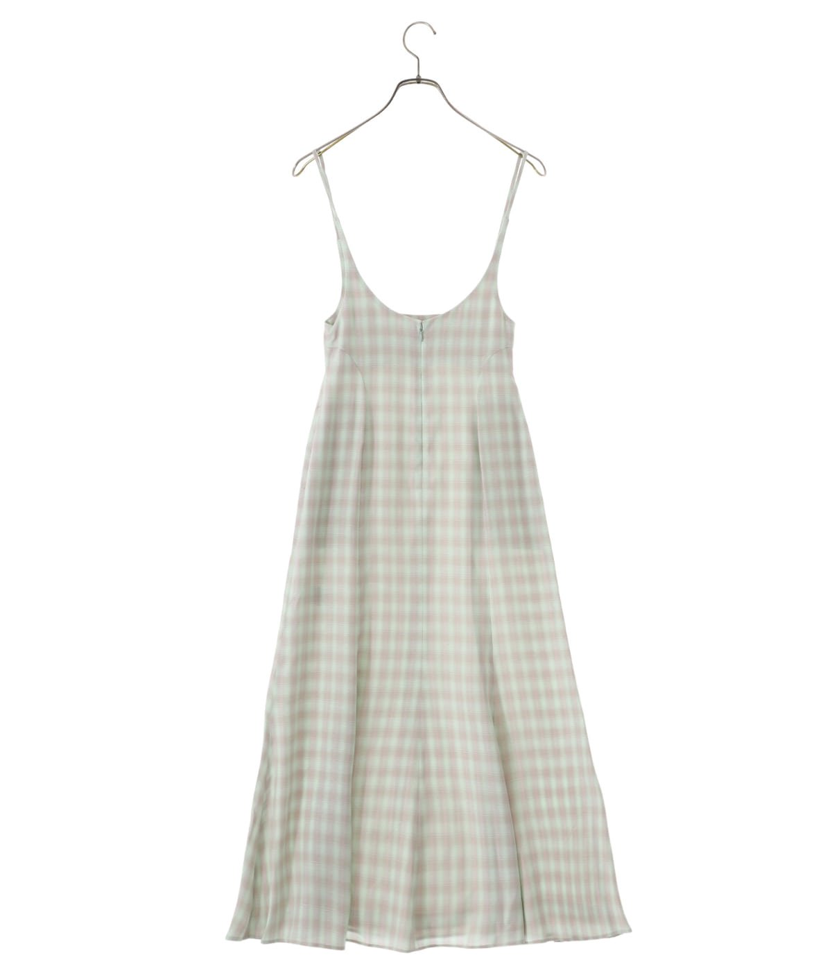 レディース】Linen Mix Ombre Check Camisole Dress | Mame Kurogouchi
