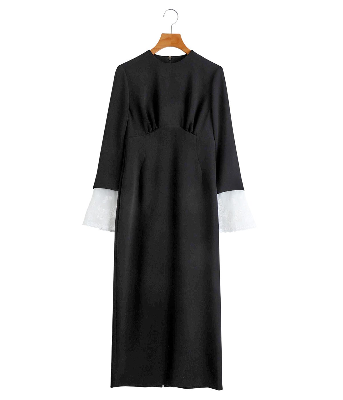 レディース】Triacetate Georgette Embroidered Cuffs I-Line Dress