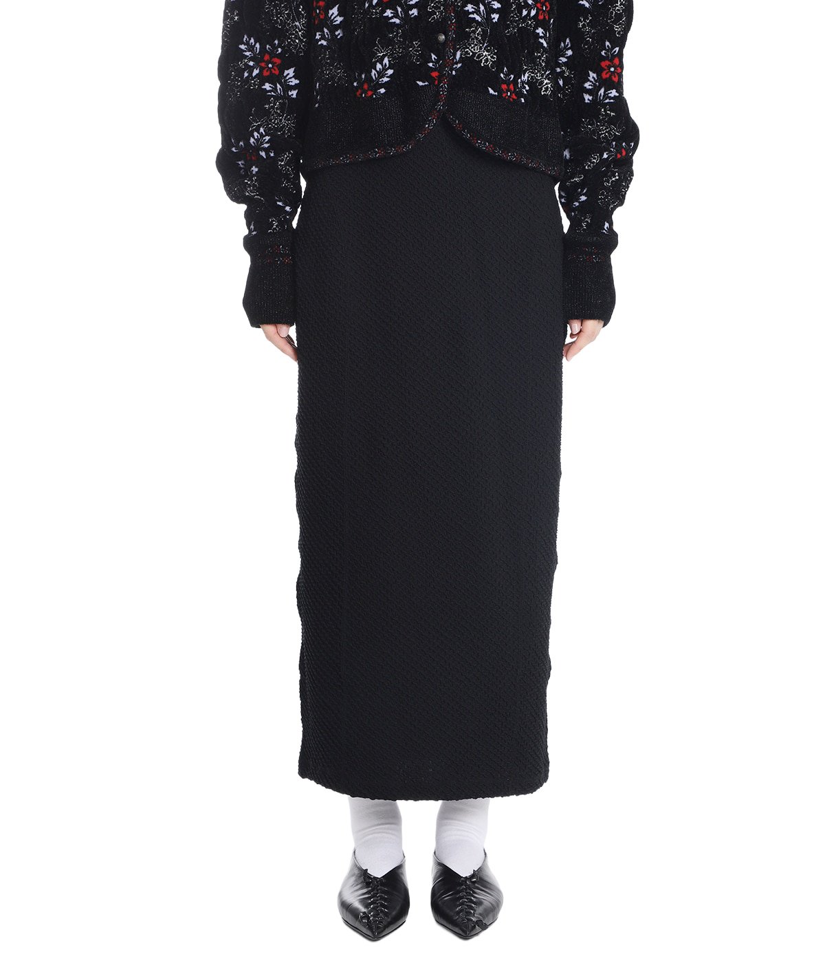 レディース】Shirring Jersey Jacquard Pencil Skirt | Mame