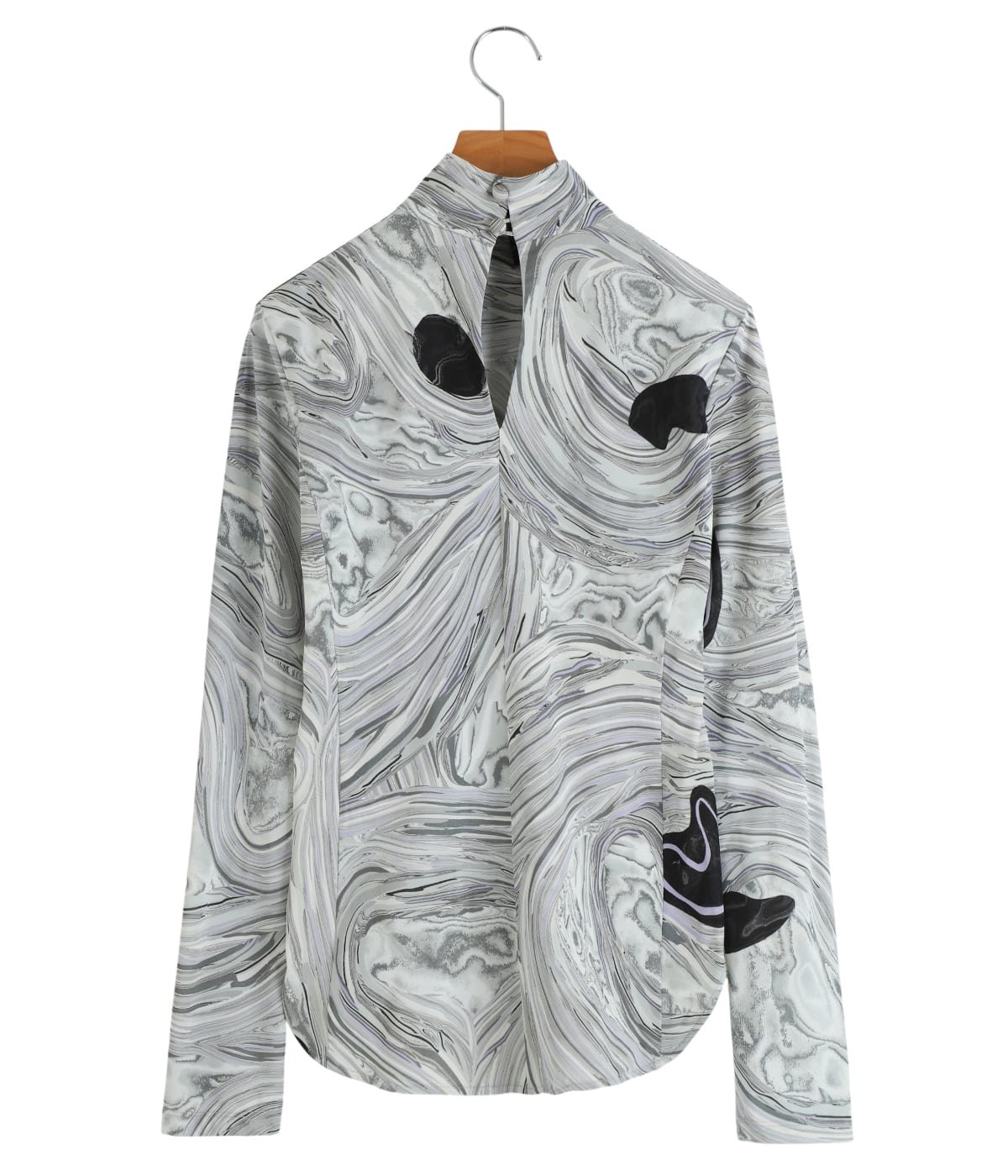 レディース】Marble Print Jersey High Neck Top | Mame Kurogouchi