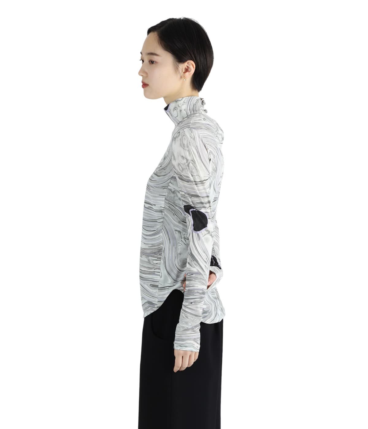 レディース】Marble Print Jersey High Neck Top | Mame Kurogouchi