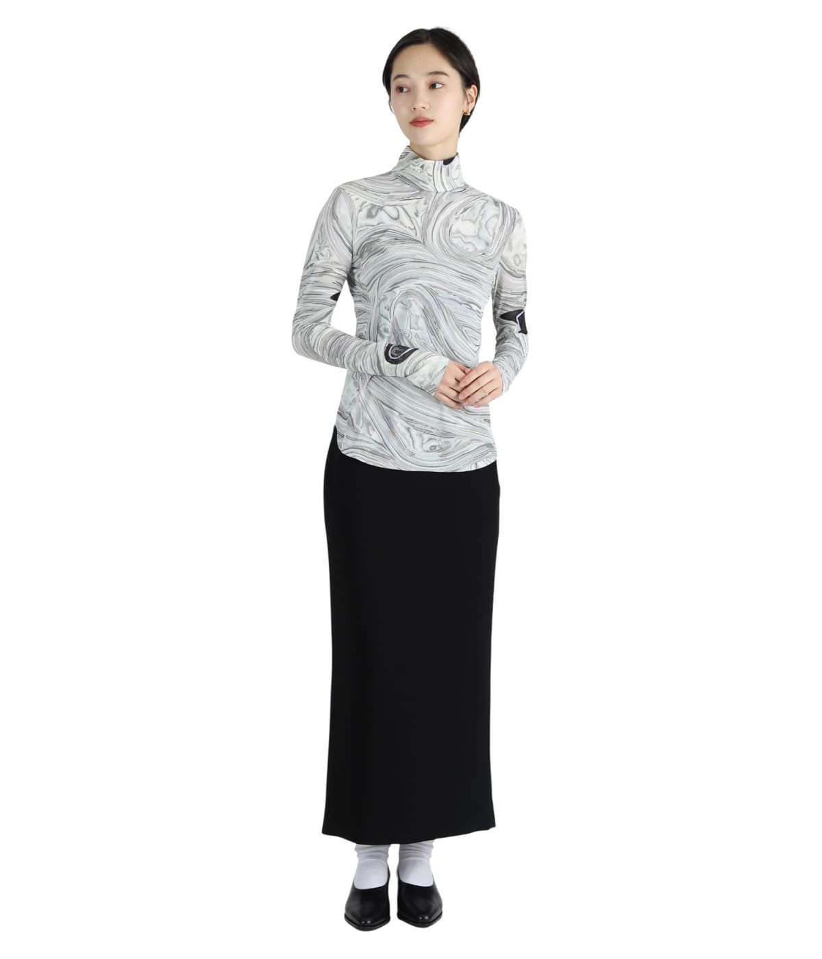 未使用♡最終値下mame marble jersey high neck top レディース】Marble Print Jersey High Neck Top | Mame Kurogouchi