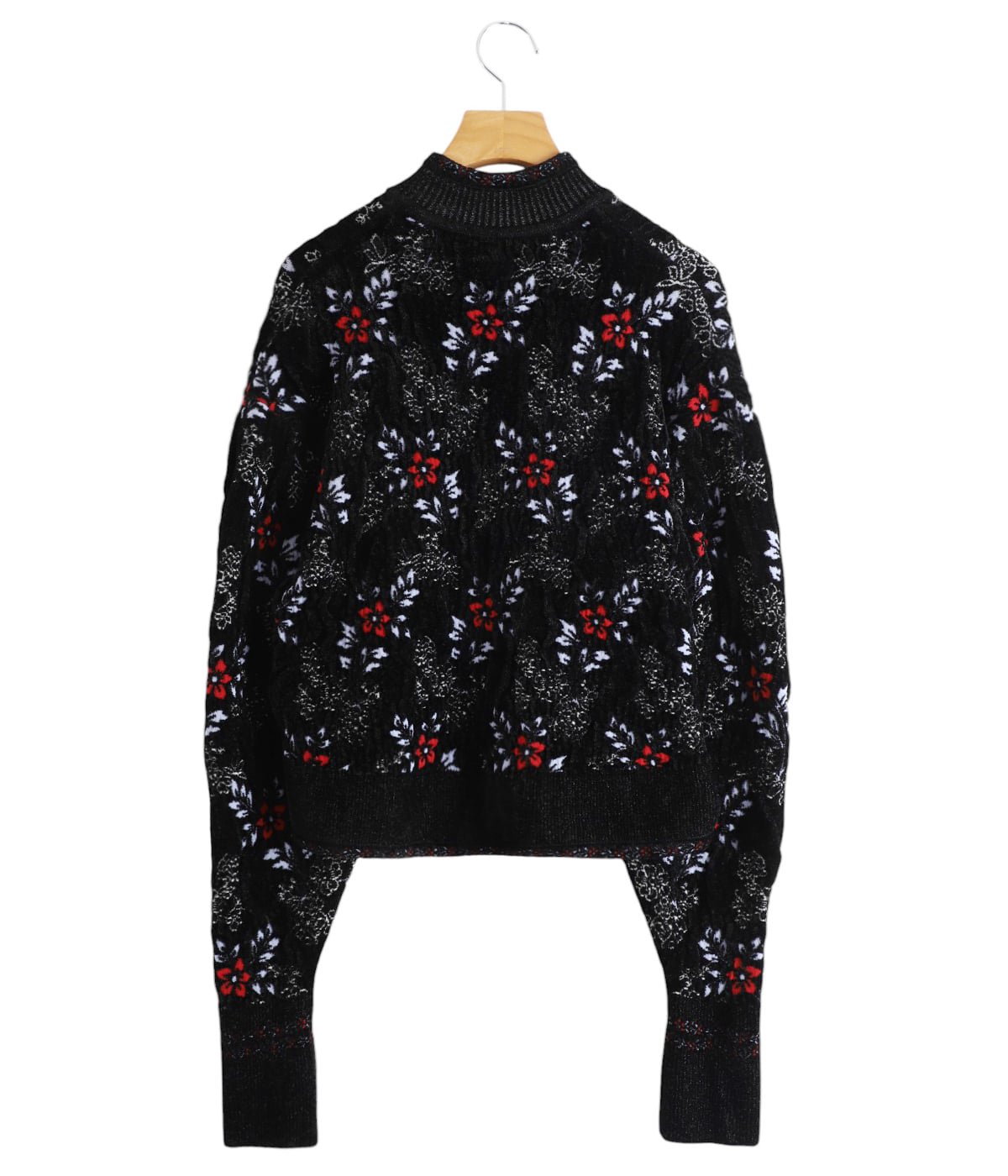 レディース】Floral Motif Chenille Knited Cardigan | Mame
