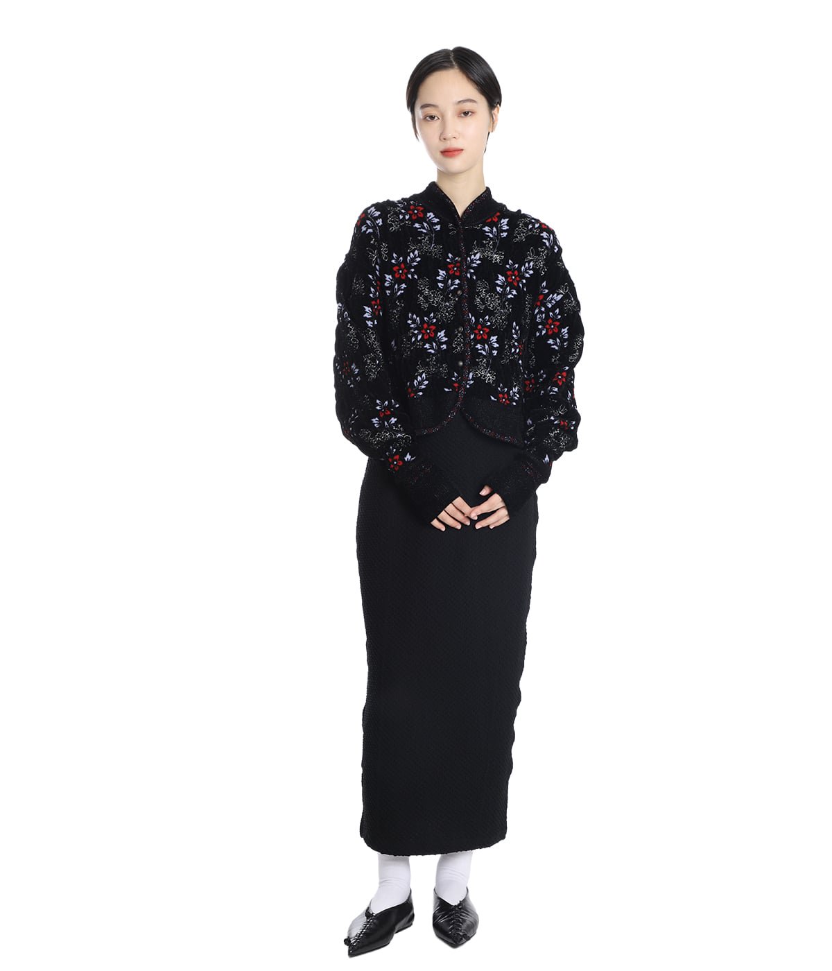 mame kurogouchi  マメ　カーディガン　トップス Multi－Pattern Knit Cardigan 6S