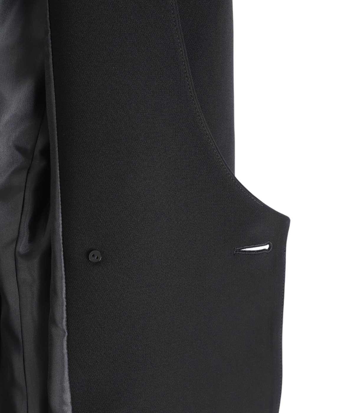 レディース】Acetate Polyester Collarless Double Breasted