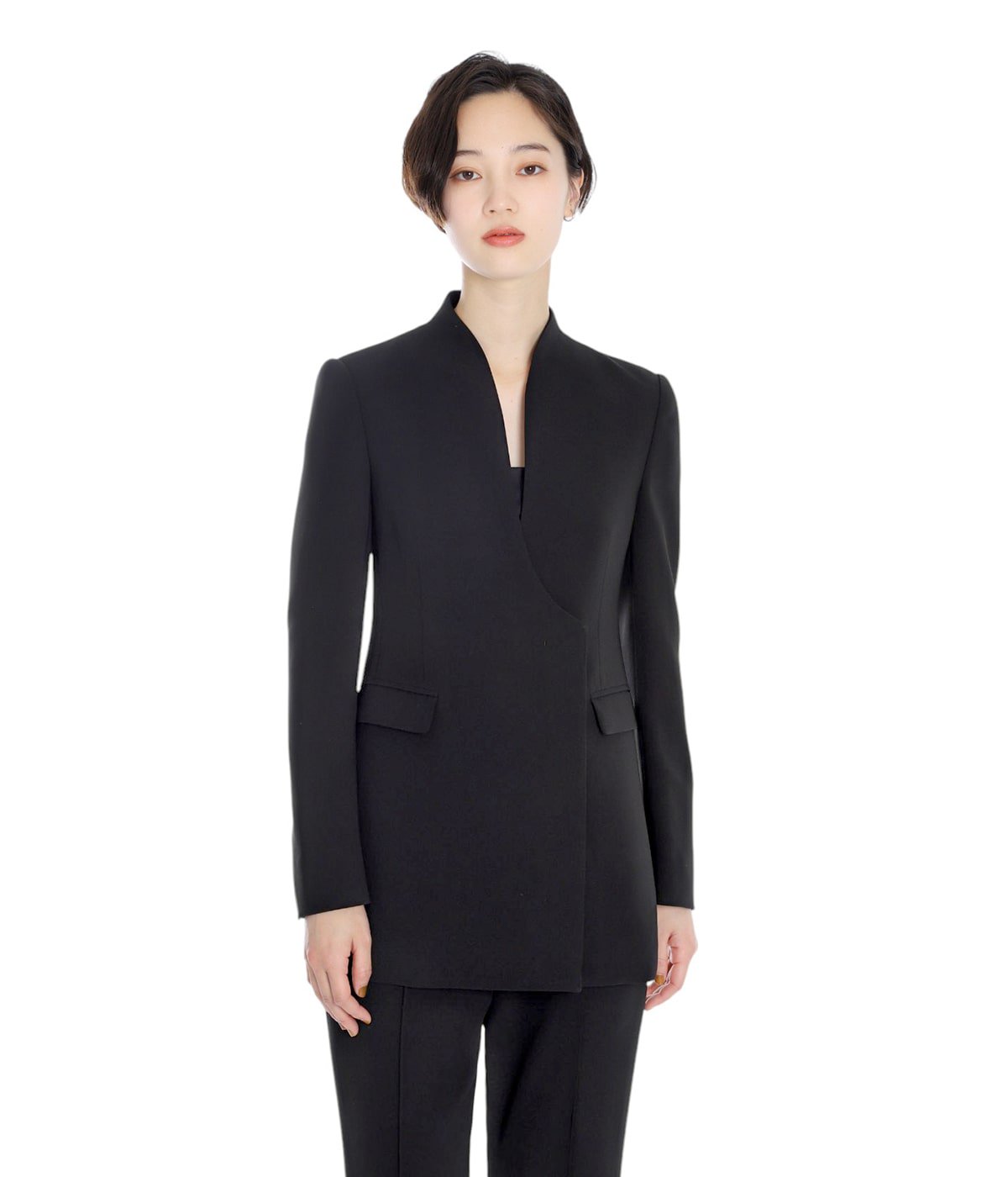 テンシャル セットアップ Collarless Jacket ブラック 黒 M