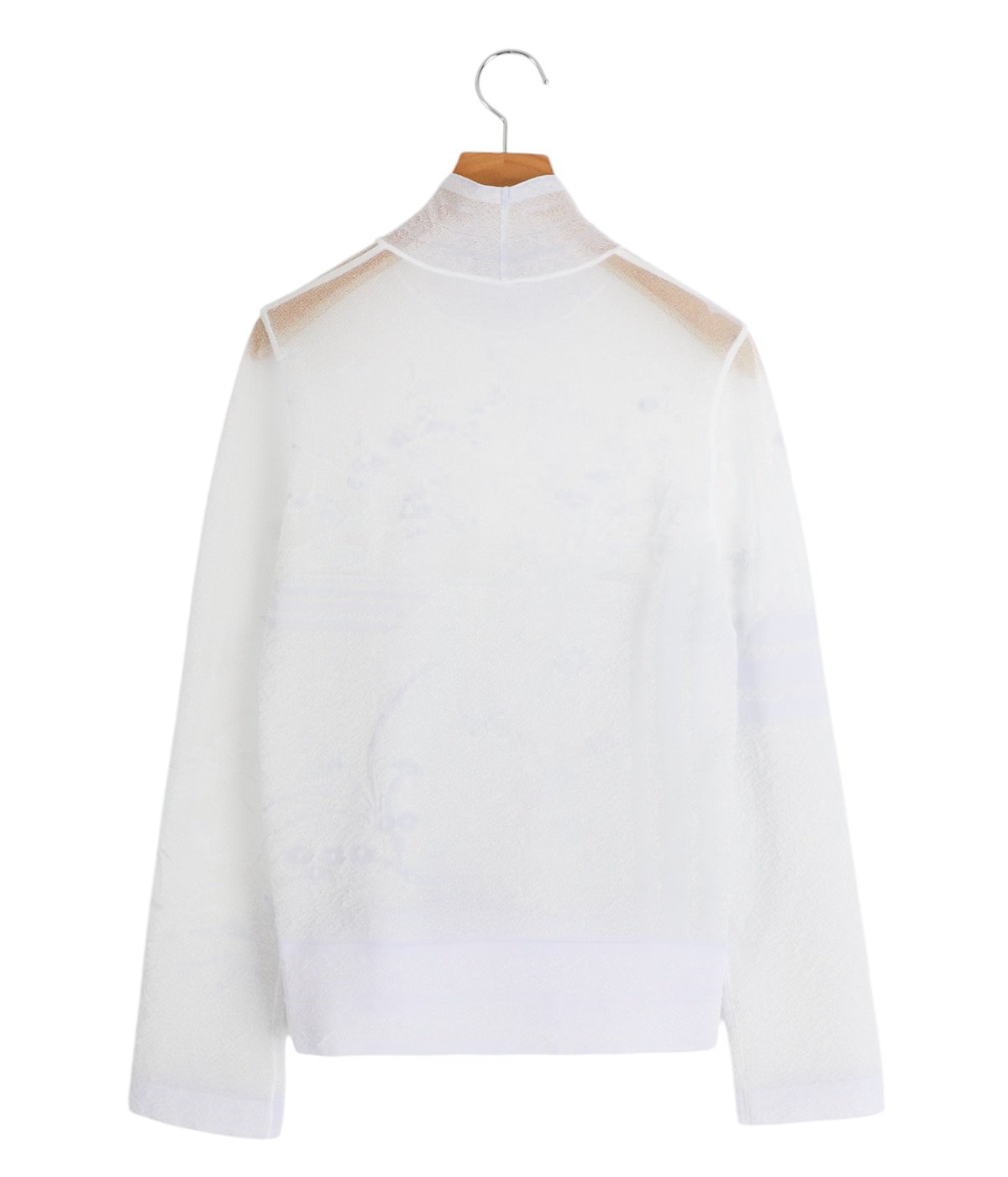 レディース】Nature Pattern Sheer Knitted High Neck Top レディース】Nature Pattern Sheer Knitted High Neck Top