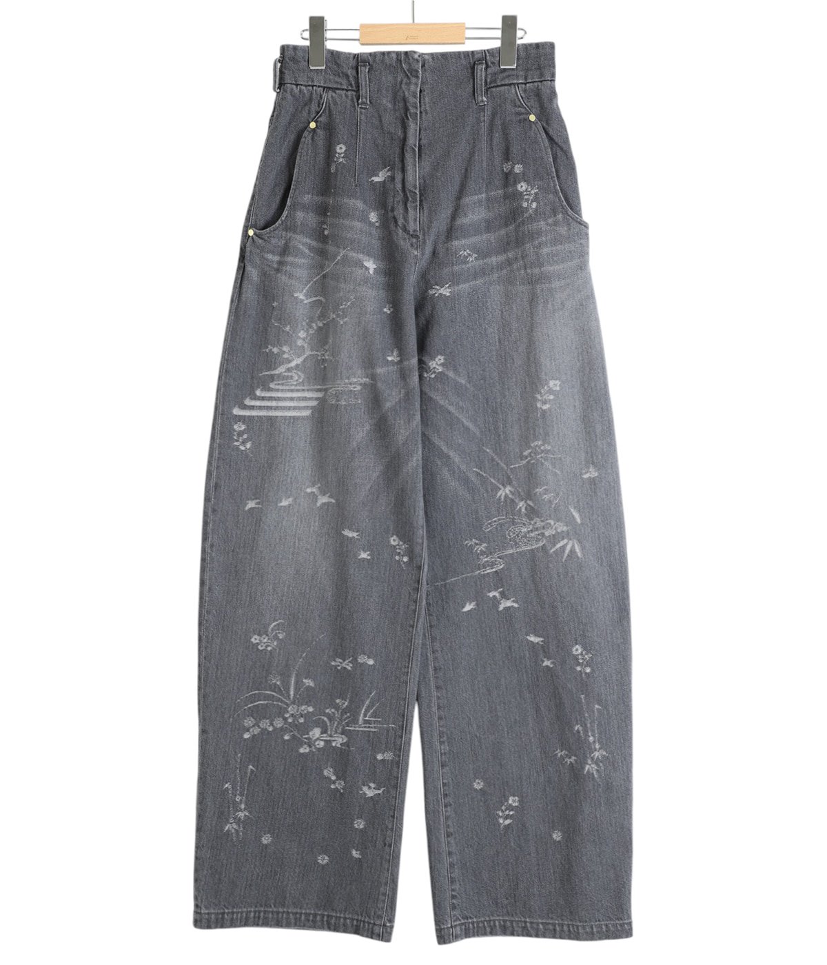 レディース】Nature Pattern Jacquard Wide Leg Jeans | Mame