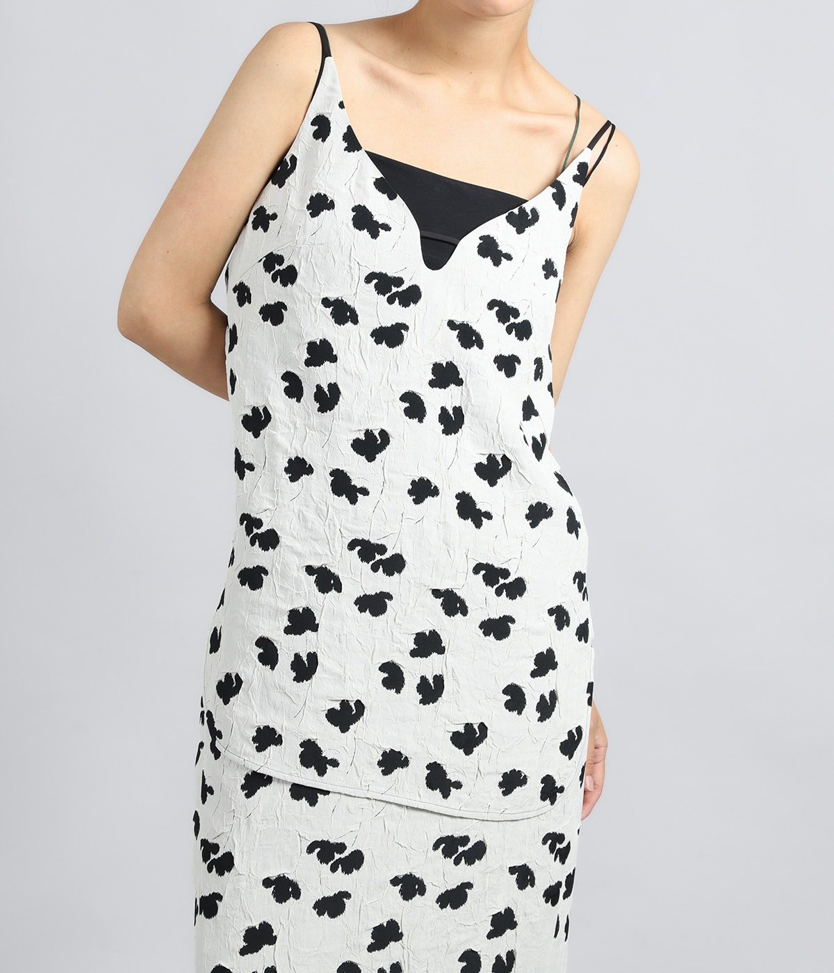レディース】Double Layered Floral Jacquard Camisole | Mame