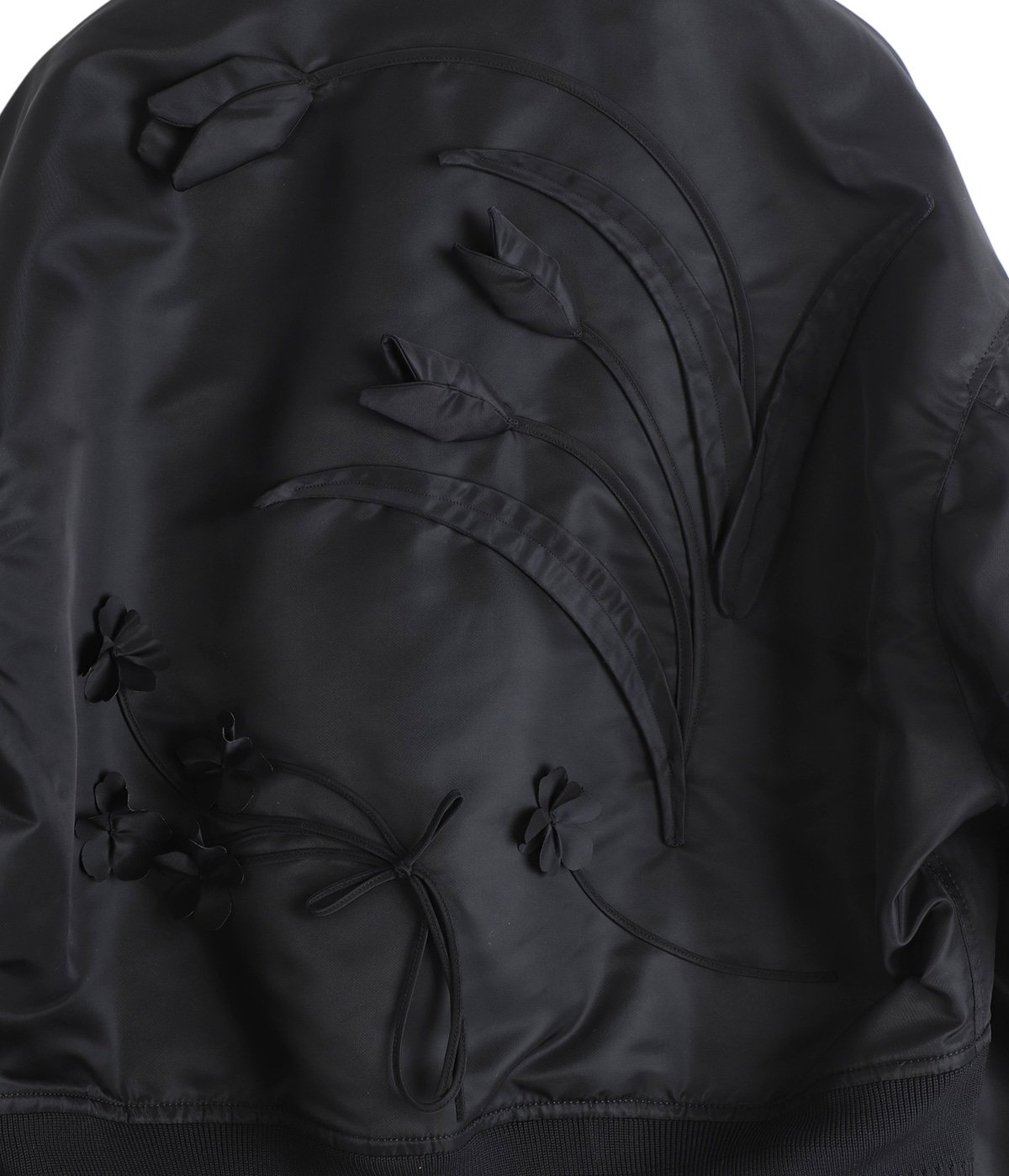 レディース】Nylon Twill 3D Embroidery Flight Jacket | Mame 