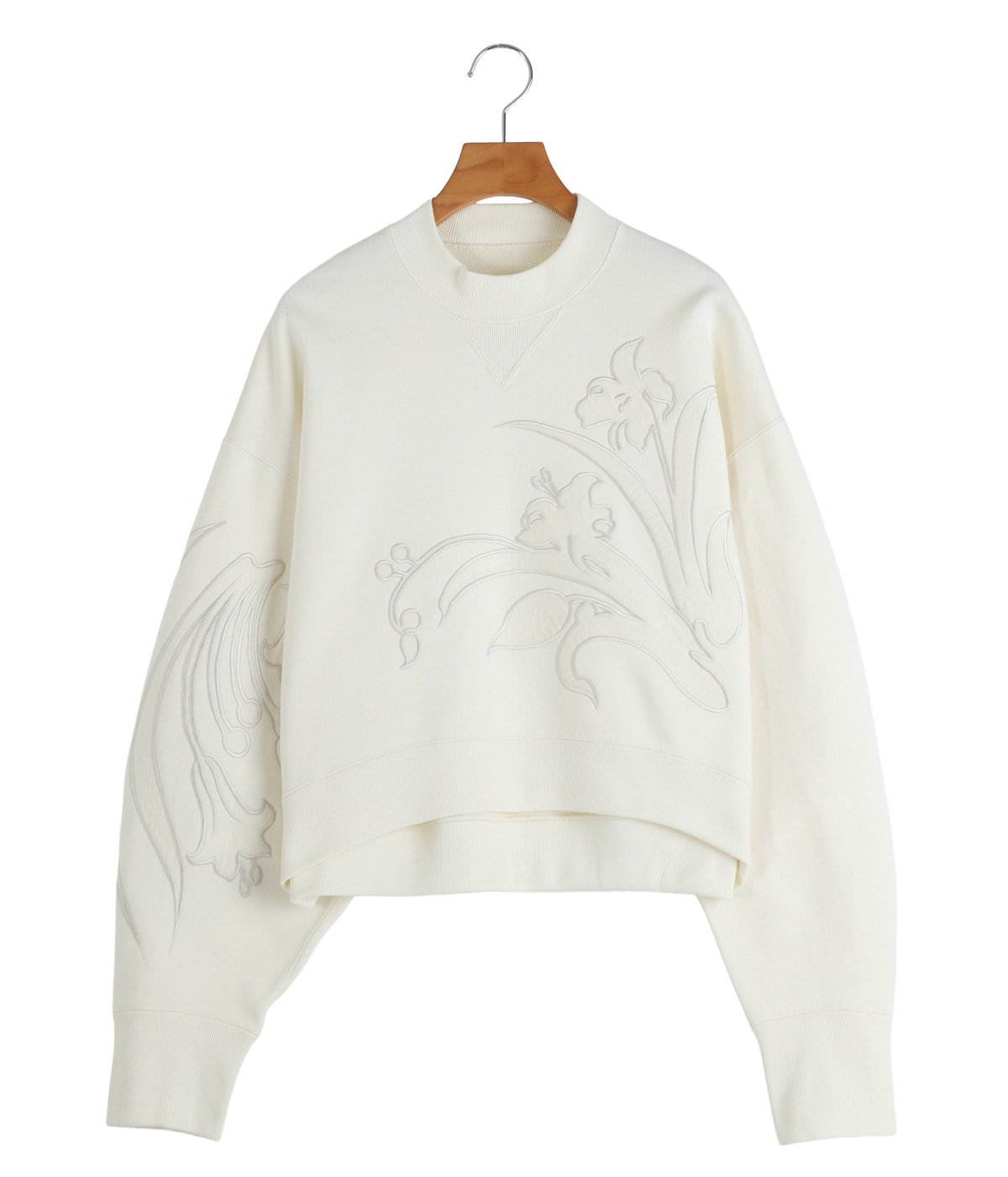 レディース】Floral Embroidery Short Sweat Top | Mame Kurogouchi
