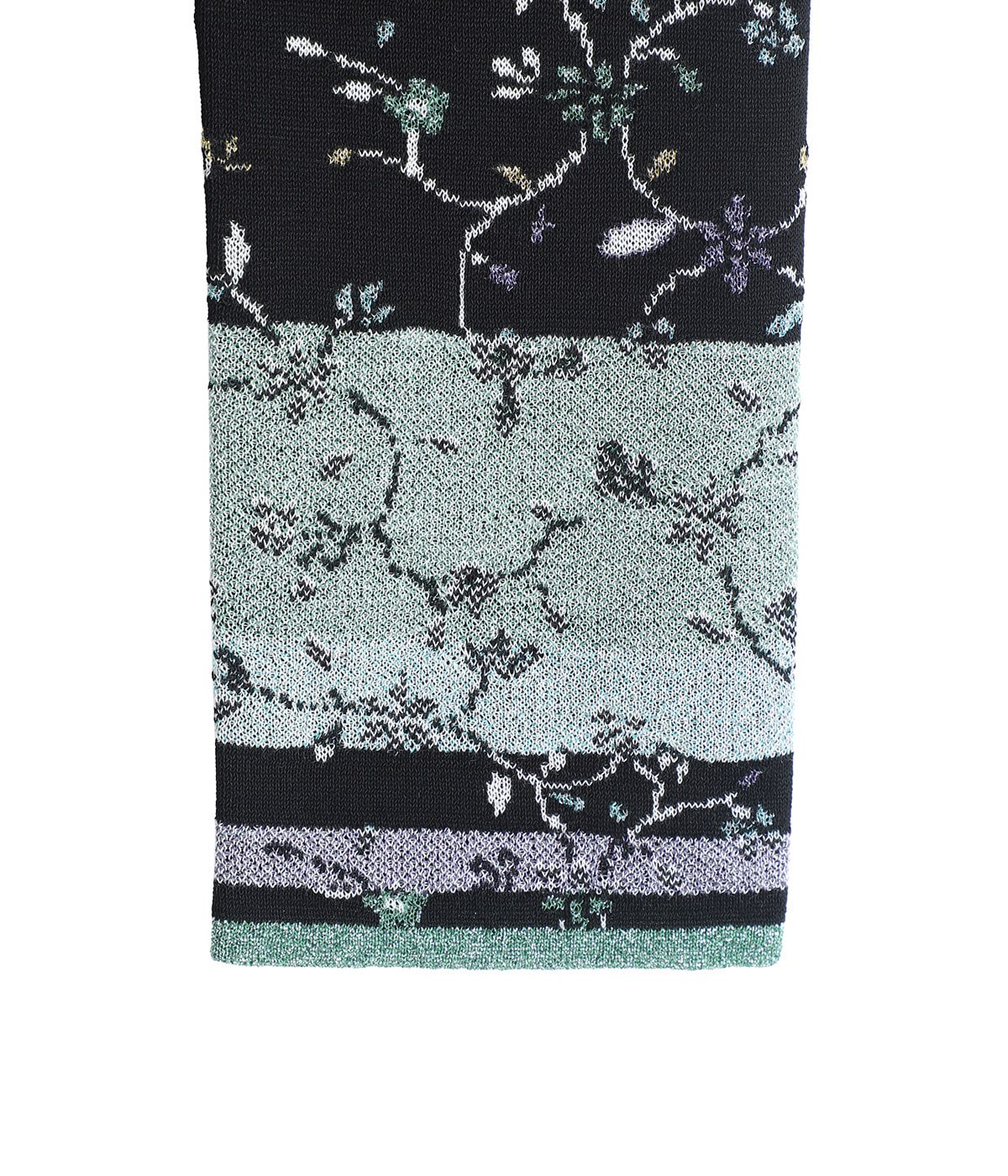 レディース】Floral Motif Glitter High Neck Knit Top | Mame