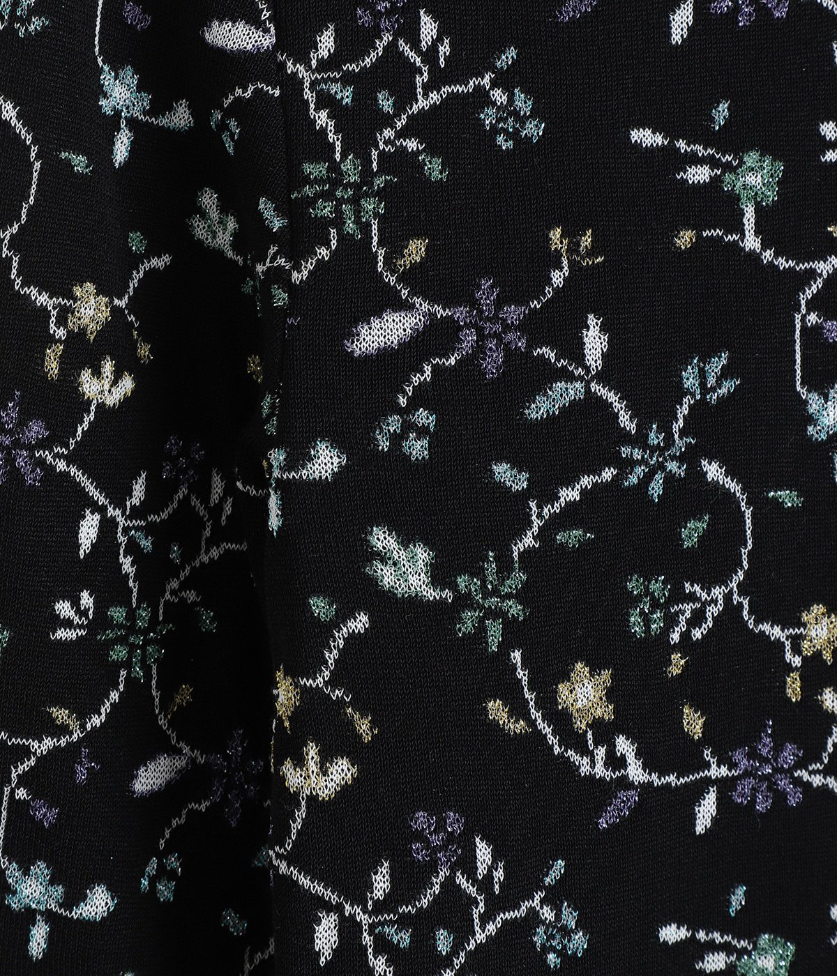 レディース】Floral Motif Glitter High Neck Knit Top | Mame