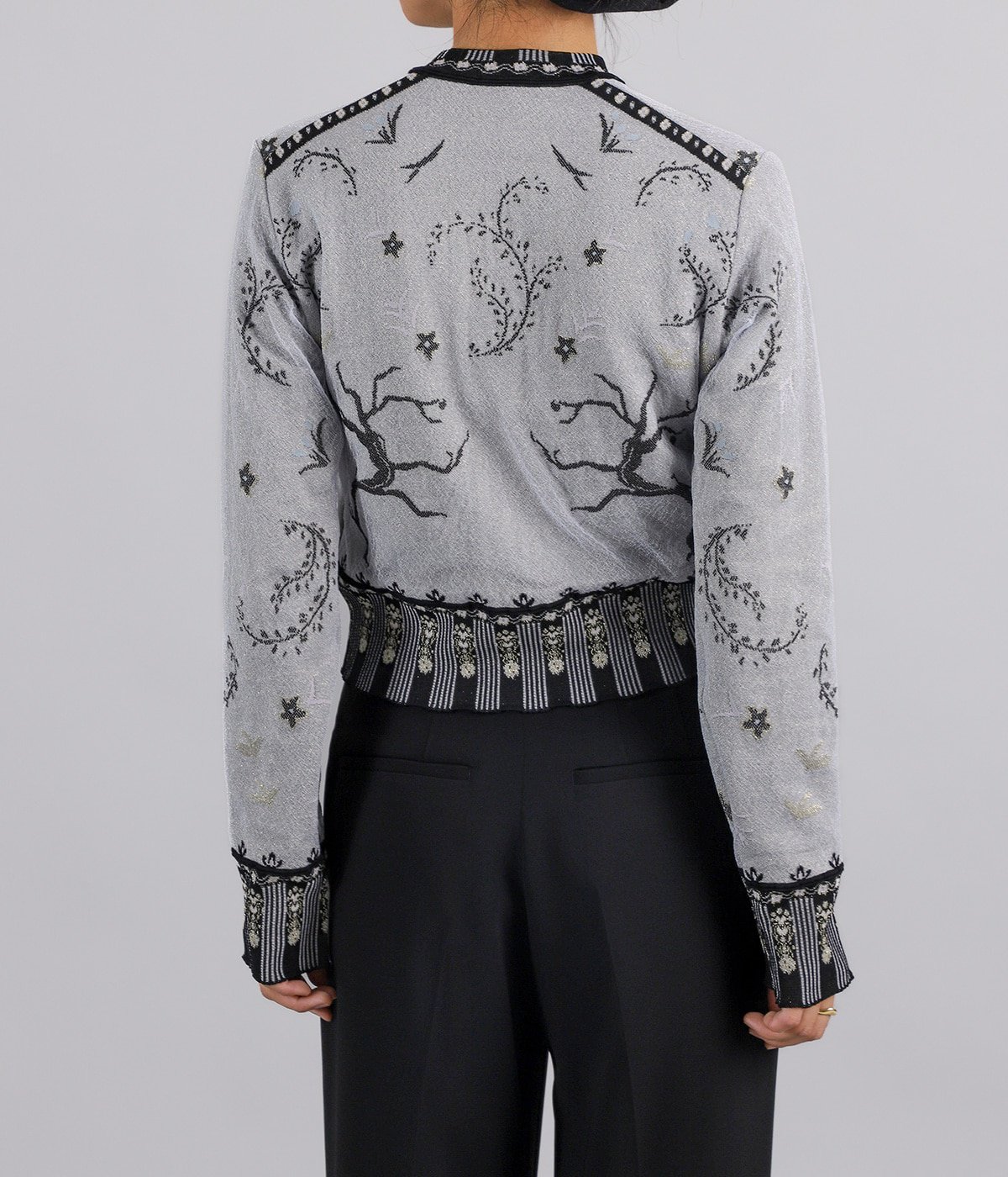 レディース】Layered Jacquard Knit Cardigan | Mame Kurogouchi(マメ