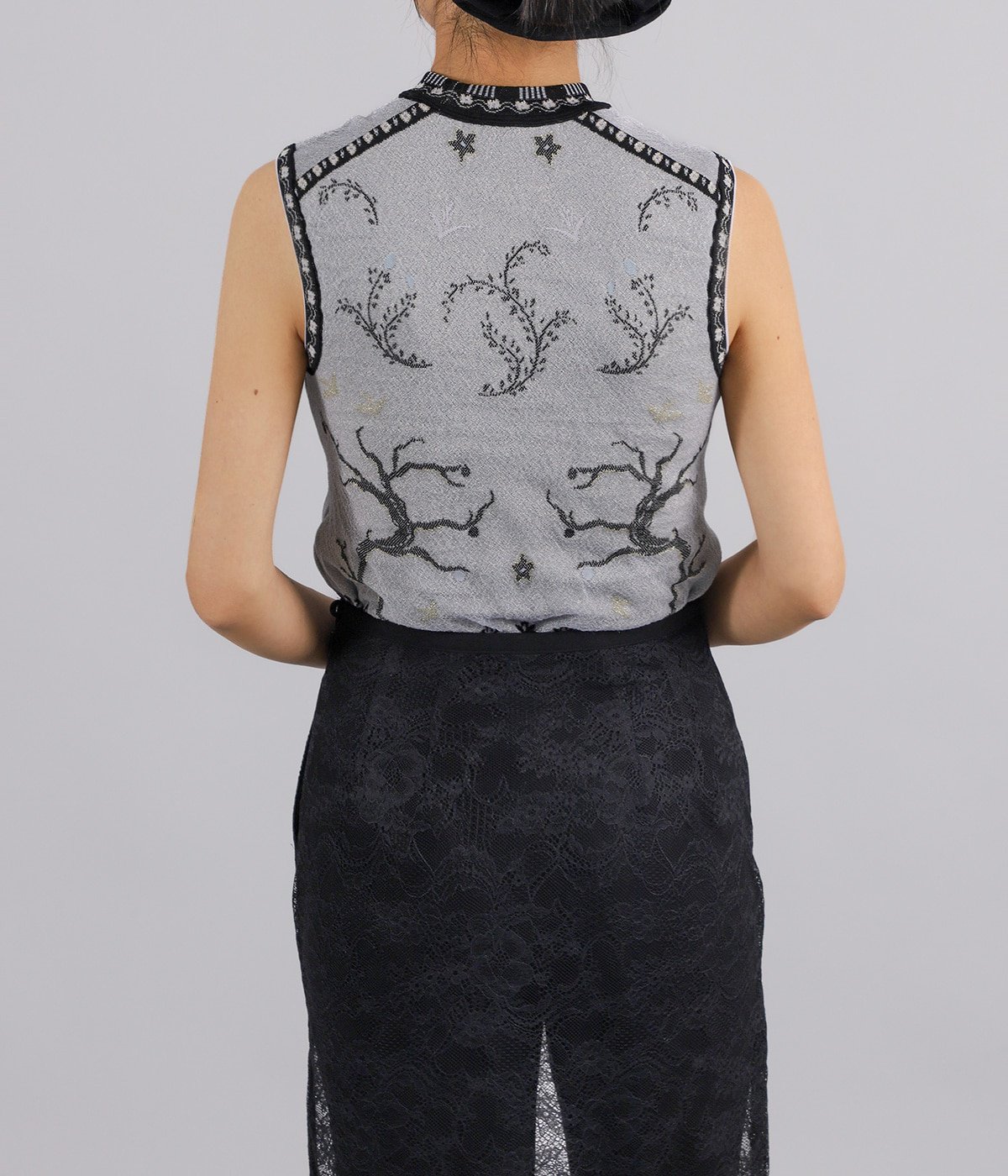 レディース】Layered Jacquard Sleeveless Knit Top | Mame Kurogouchi