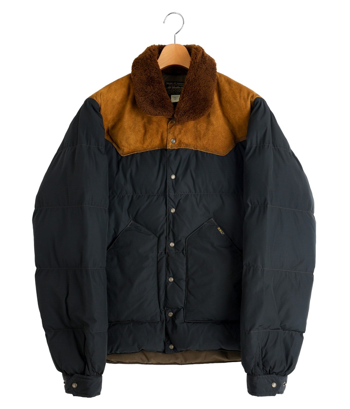 WOVEN-PUFFER-COAT NYLON/COWHIDE/SHRLG | RRL(ダブルアールエル