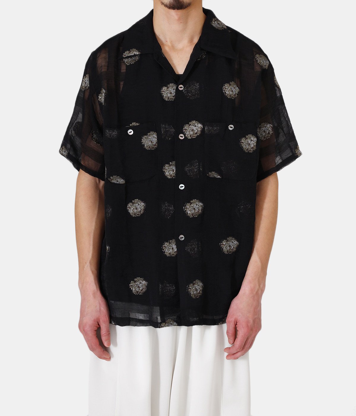S/S One-Up Shirt - CU/C/N/PE Oriental Lame Jq. | NEEDLES 