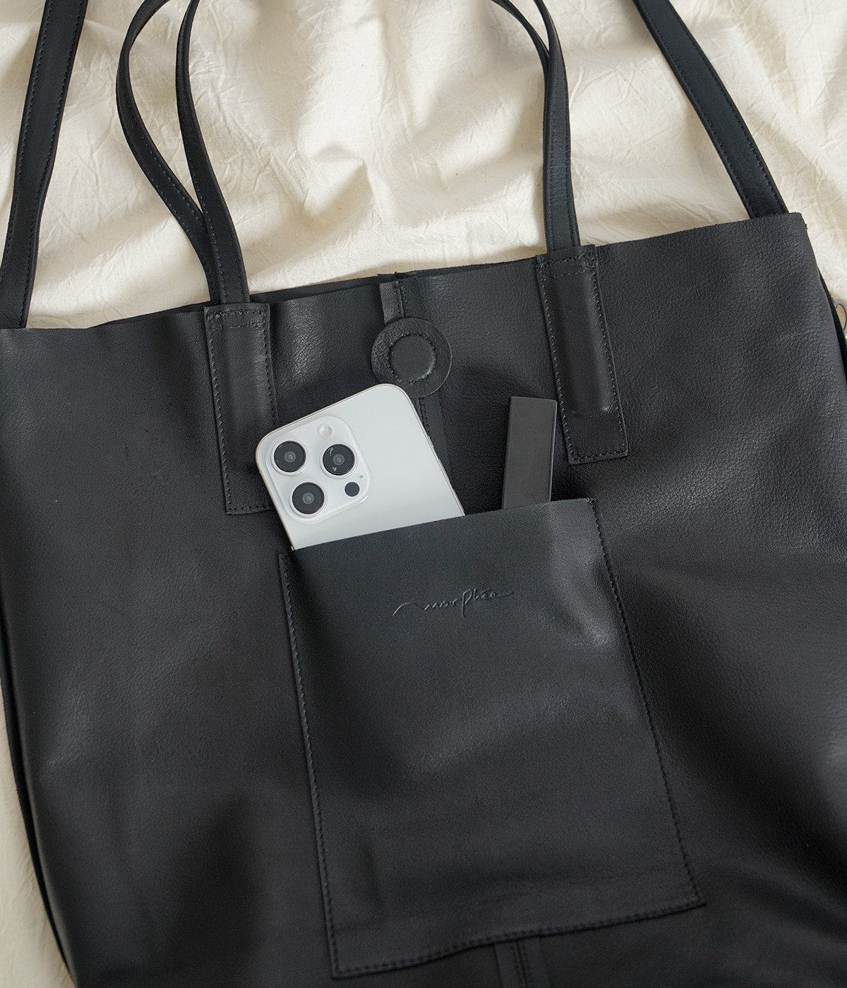 3WAY MIDIUM TOTE（SHORT）- BLACK - | Morphee(モルフェ) / バッグ