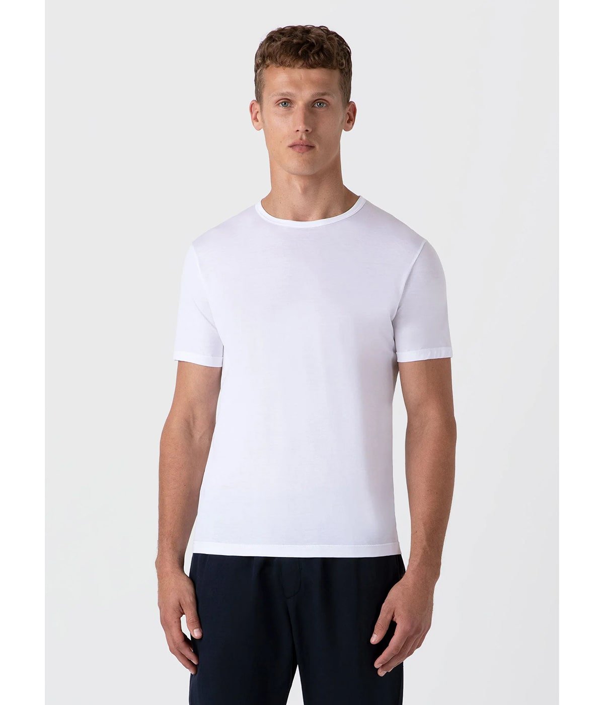 ロングスリーブ（クラシック）Tシャツ （Navy）| Sunspel