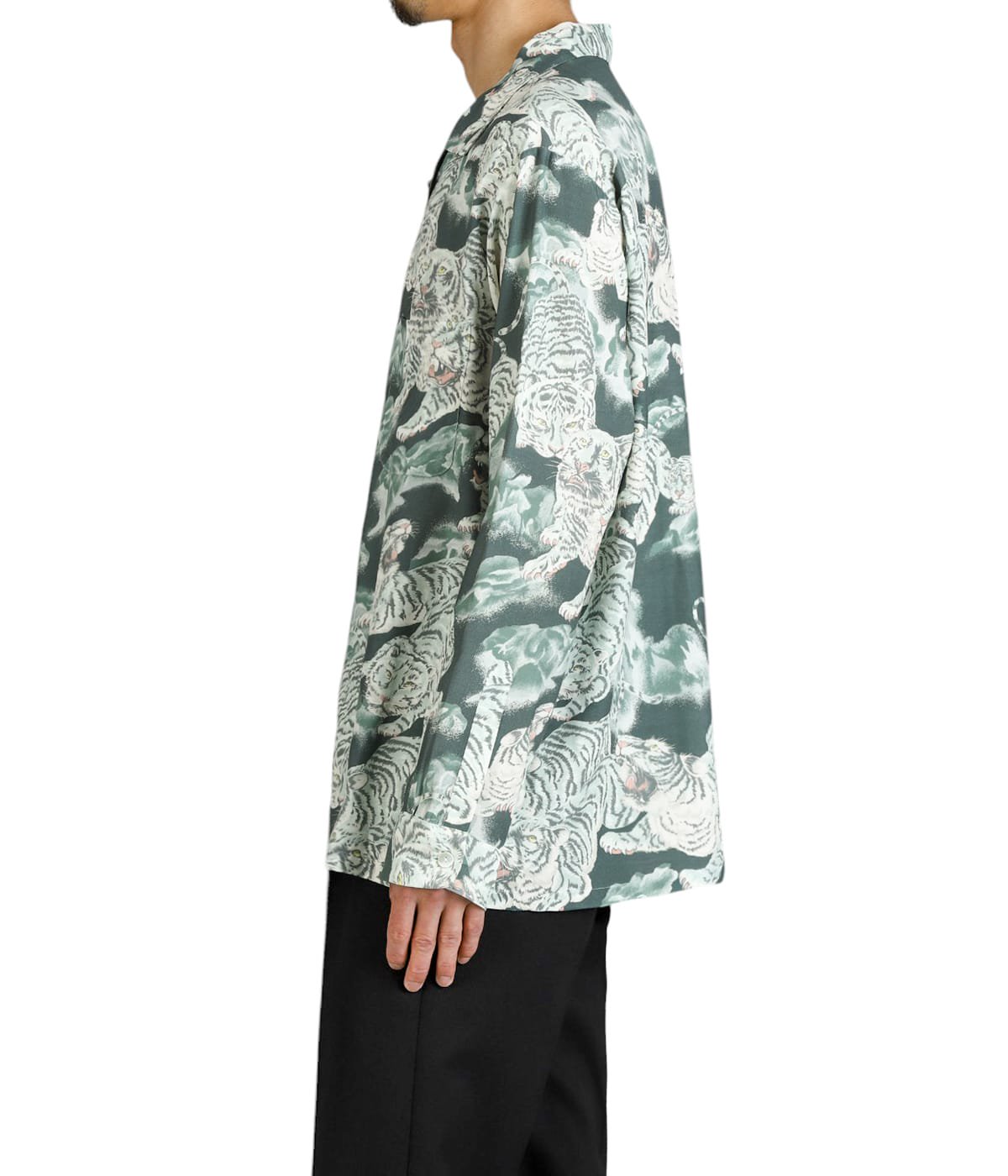 RAYON LONG SLEEVE ALOHA SHIRT(百虎) | NIPOALOHA(ニポアロハ