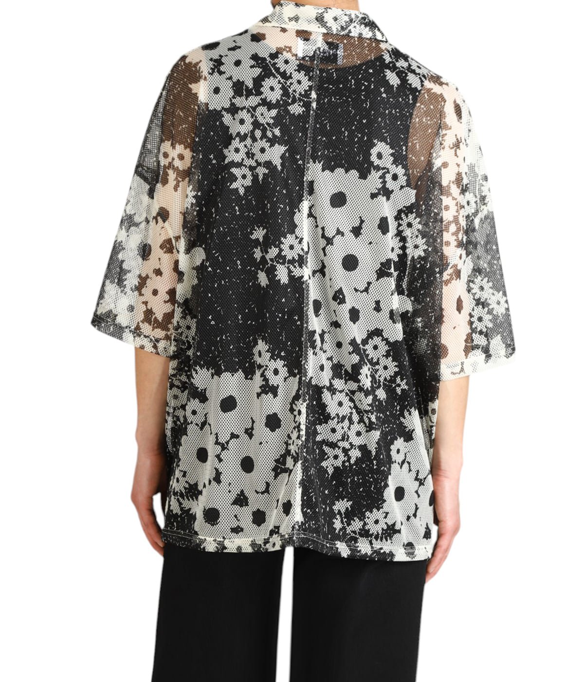 Floral Mesh Zip Polo | NOMARHYTHM TEXTILE(ノーマリズム