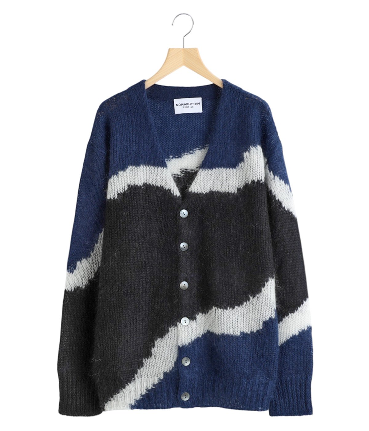 Mohair Cardigan モヘアカーディガン ネイビー Multi Colour Mohair Cardigan | NOMARHYTHM TEXTILE(ノーマ
