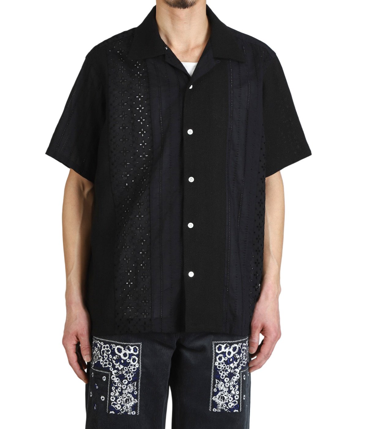 Lace Patchwork Shirt | NOMARHYTHM TEXTILE(ノーマリズム