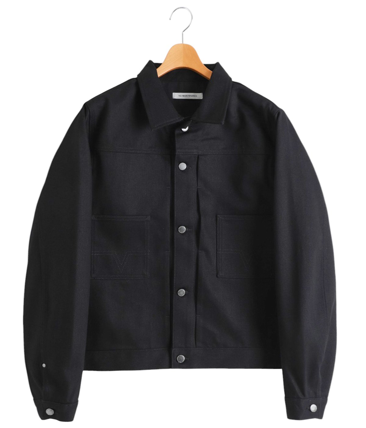 ジャケット・アウター NO MAINTENANCE Black Trucker Jacket S NO MAINTENANCE Black 6-Zip Trucker Jacket （Black） -FASCINATE
