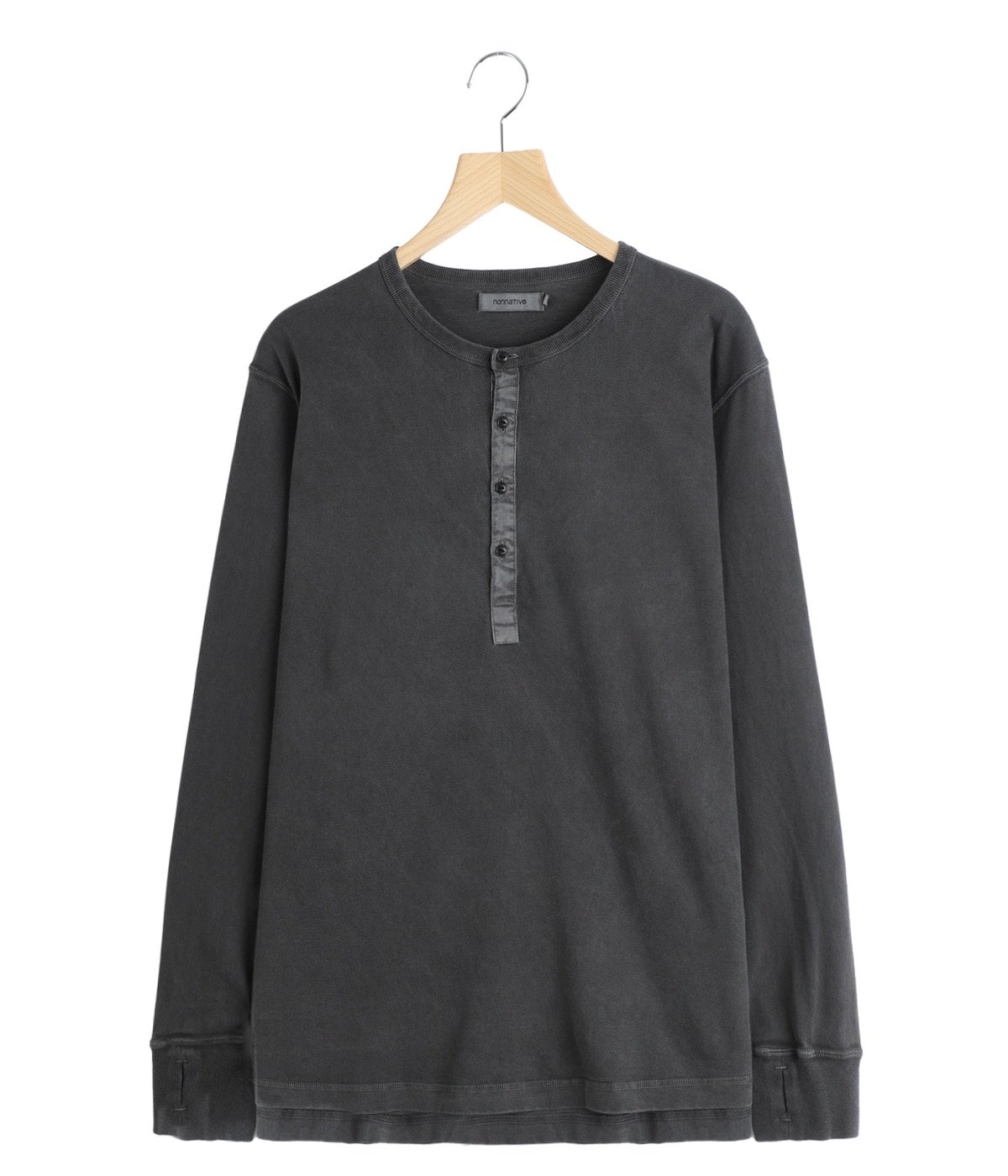 DWELLER L/S HENRY NECK TEE COTTON JERSEY PIGMENT DYE | nonnative