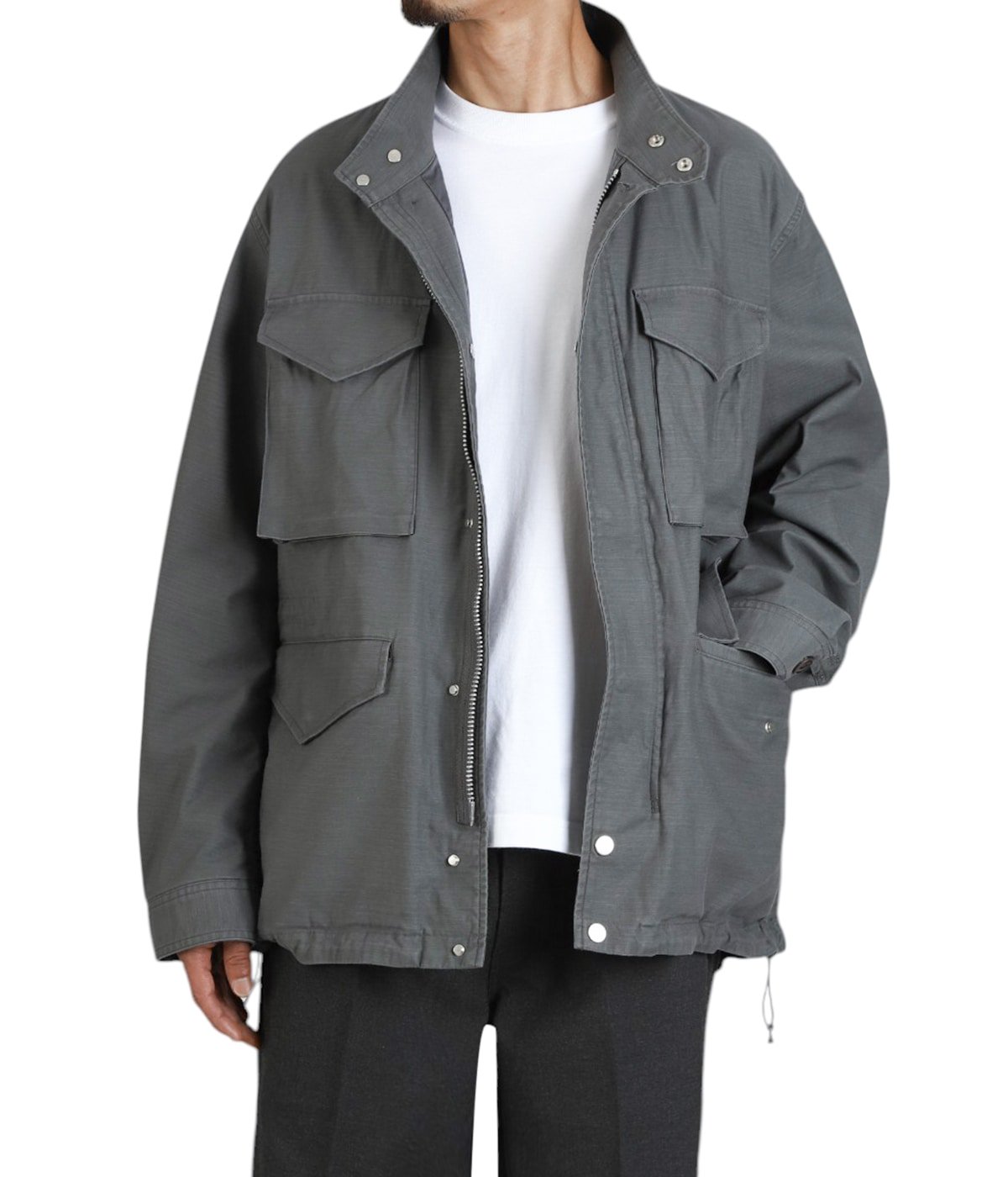 TROOPER JACKET COTTON BACKSATIN PIGMENT DYE WITH WINDSTOPPER