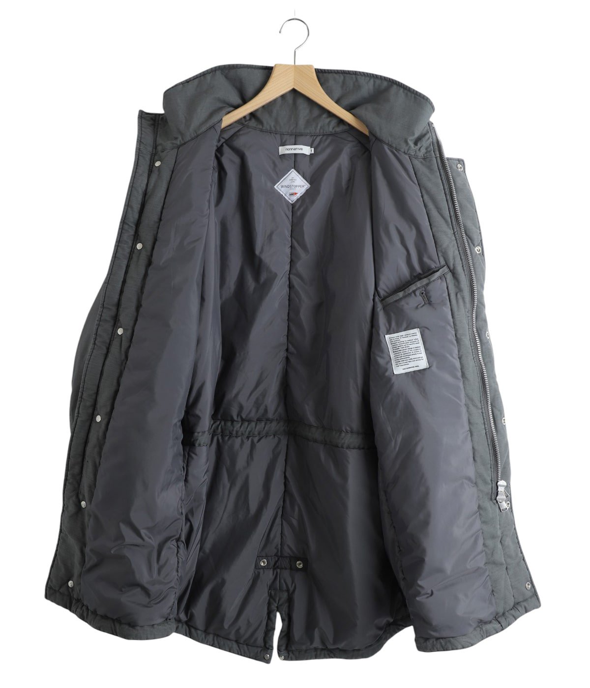 TROOPER PUFF COAT COTTON BACKSATIN PIGMENT DYE WITH WINDSTOPPER