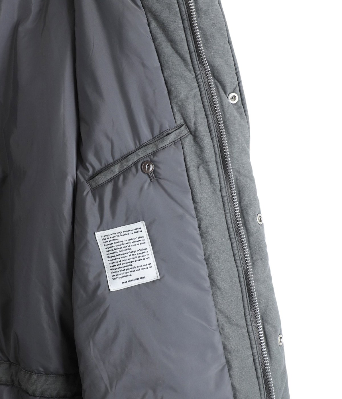 TROOPER PUFF COAT COTTON BACKSATIN PIGMENT DYE WITH WINDSTOPPER
