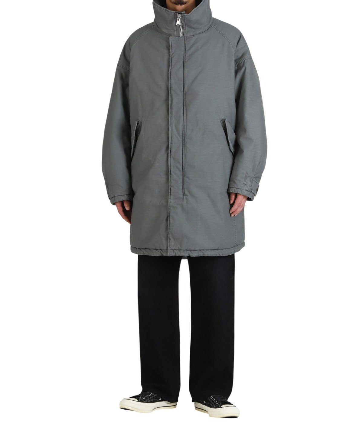 TROOPER PUFF COAT COTTON BACKSATIN PIGMENT DYE WITH WINDSTOPPER