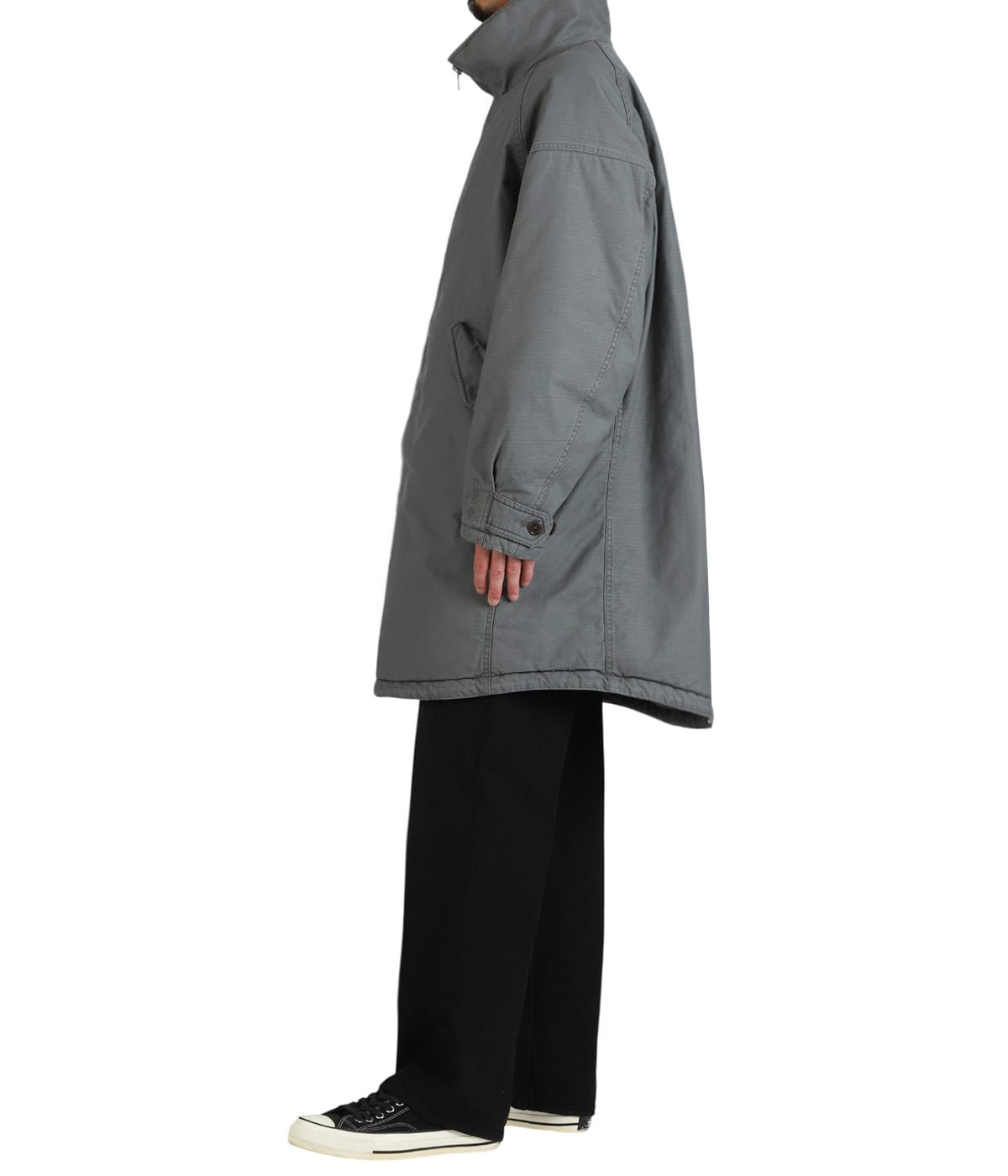 TROOPER PUFF COAT COTTON BACKSATIN PIGMENT DYE WITH WINDSTOPPER
