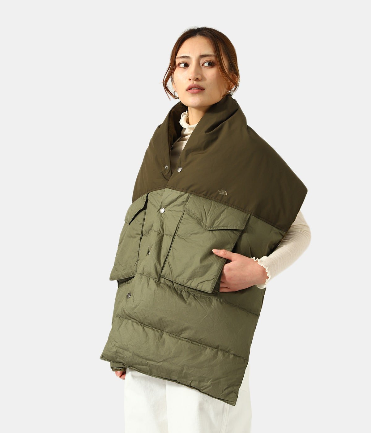 定価以下 ノースフェイス パープルレーベル ダウンケープ 黒 NN8157N