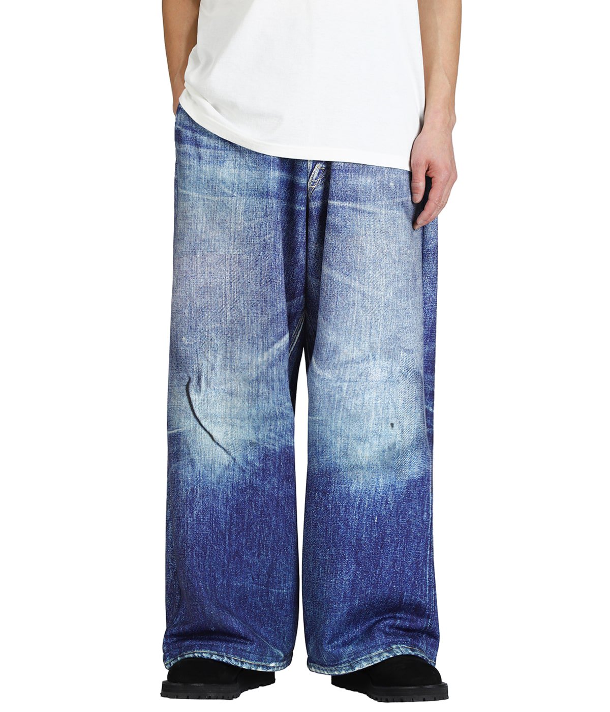 TALKING ABOUT THE ABSTRACTION デニム転写パンツ PRINT WIDE PT | TALKING ABOUT THE ABSTRACTION(トーキング アバウト