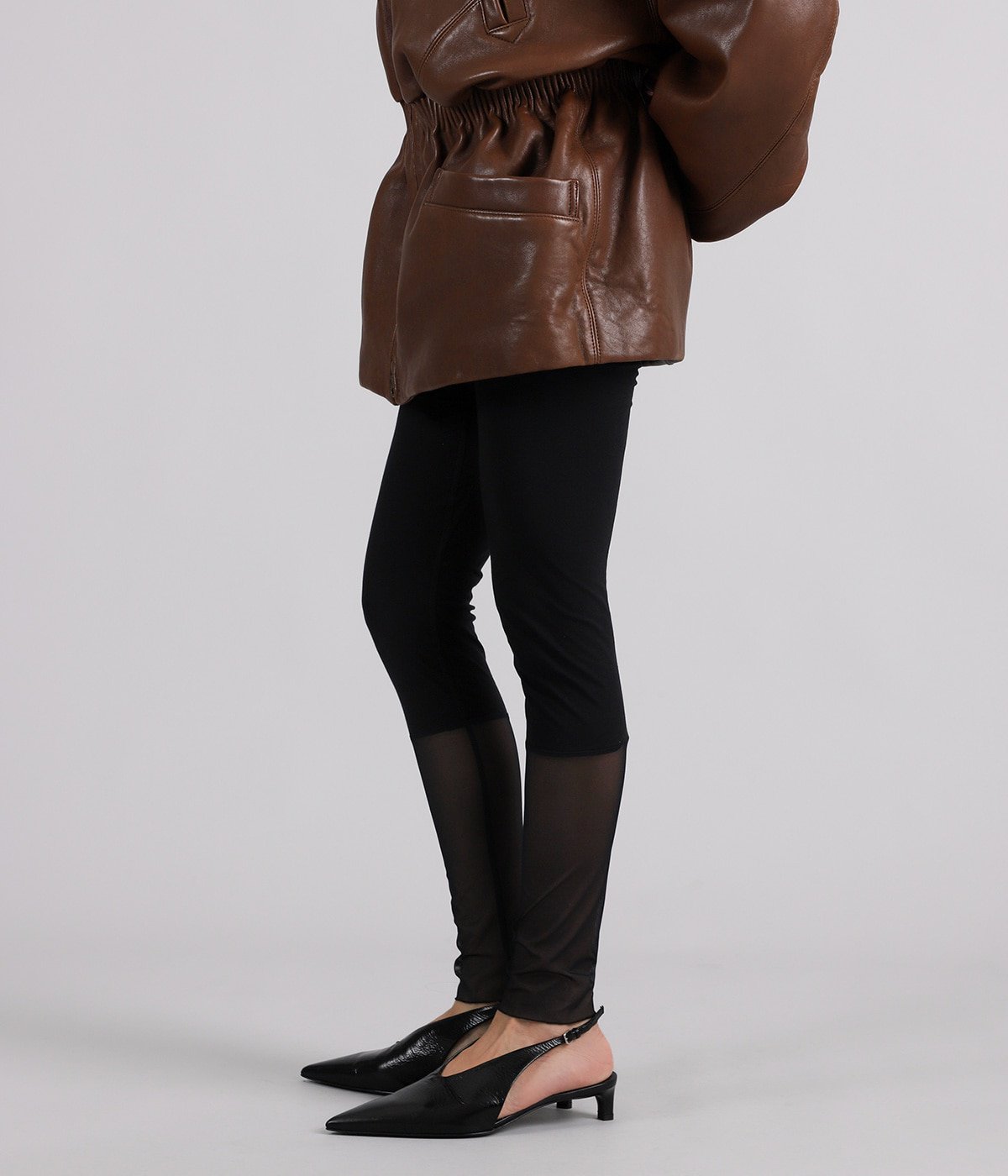 レディース】Net Combo Leggings 091 スムース x ネット | OVERNEATH