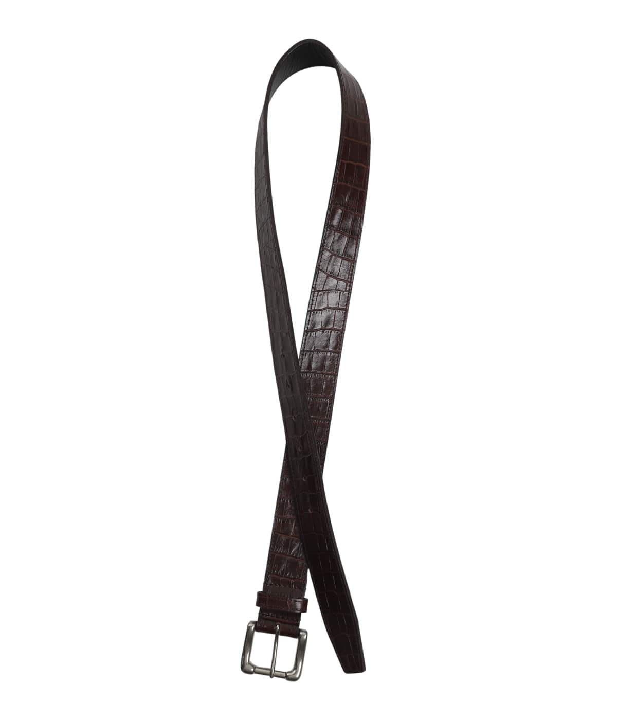 専用　sunsea  crocodile belt サンシー　ベルト　ブラウン EMBOSSED CROCODILE BELT | Omar Afridi(オマールアフリディ