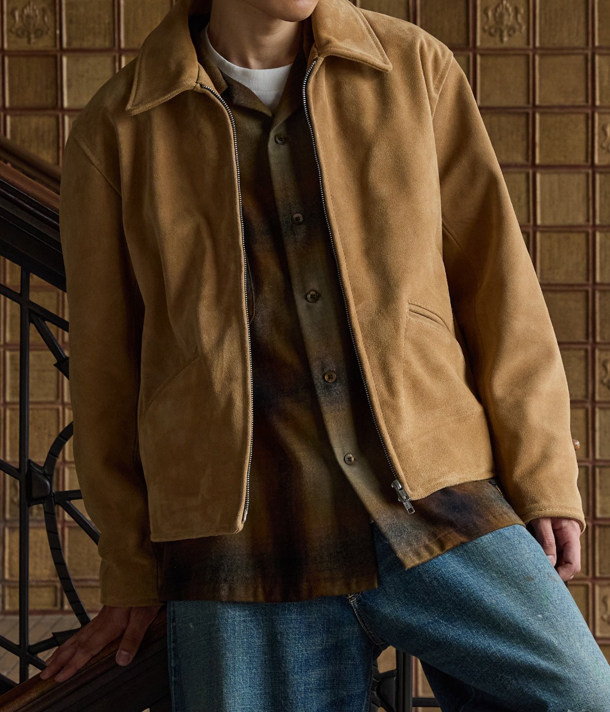【予約】別注 CARTON ZIP COW SUEDE