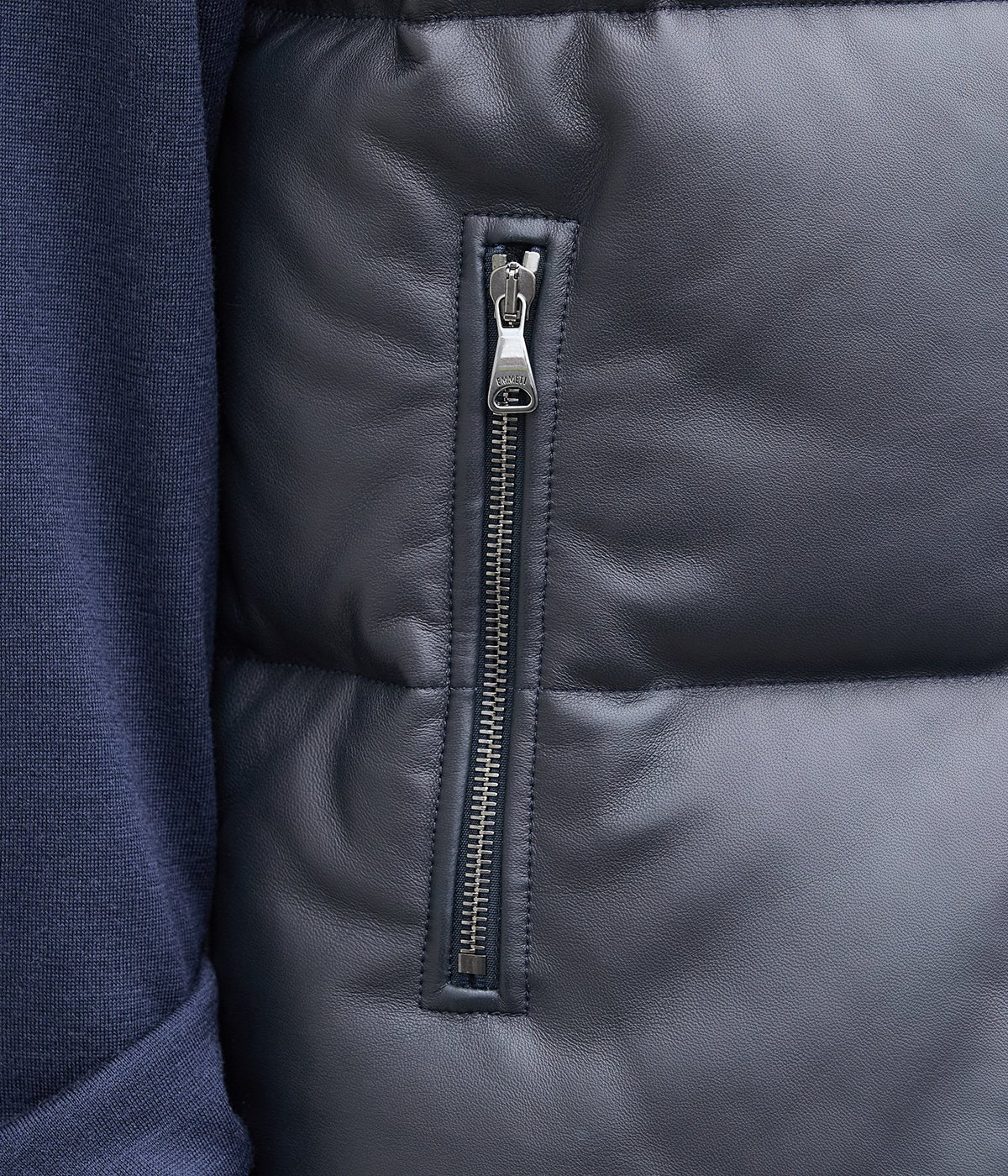 エンメティ レザーダウンベスト 46 別注 ISE VEST | EMMETI(エンメティ) / アウター ダウンベスト レザー