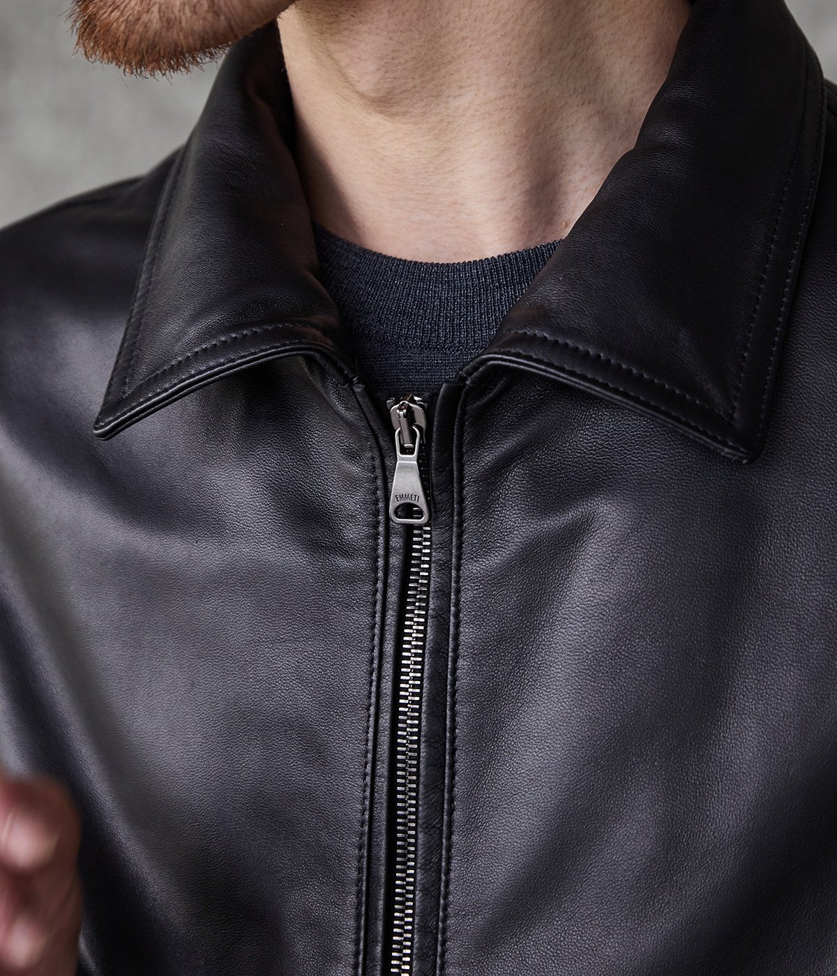 【新品未使用】EMMETI JURI X BEAMS ブラック　サイズ50 EMMETI 【size44,52】EMMETI【エンメティ】シングルライダース