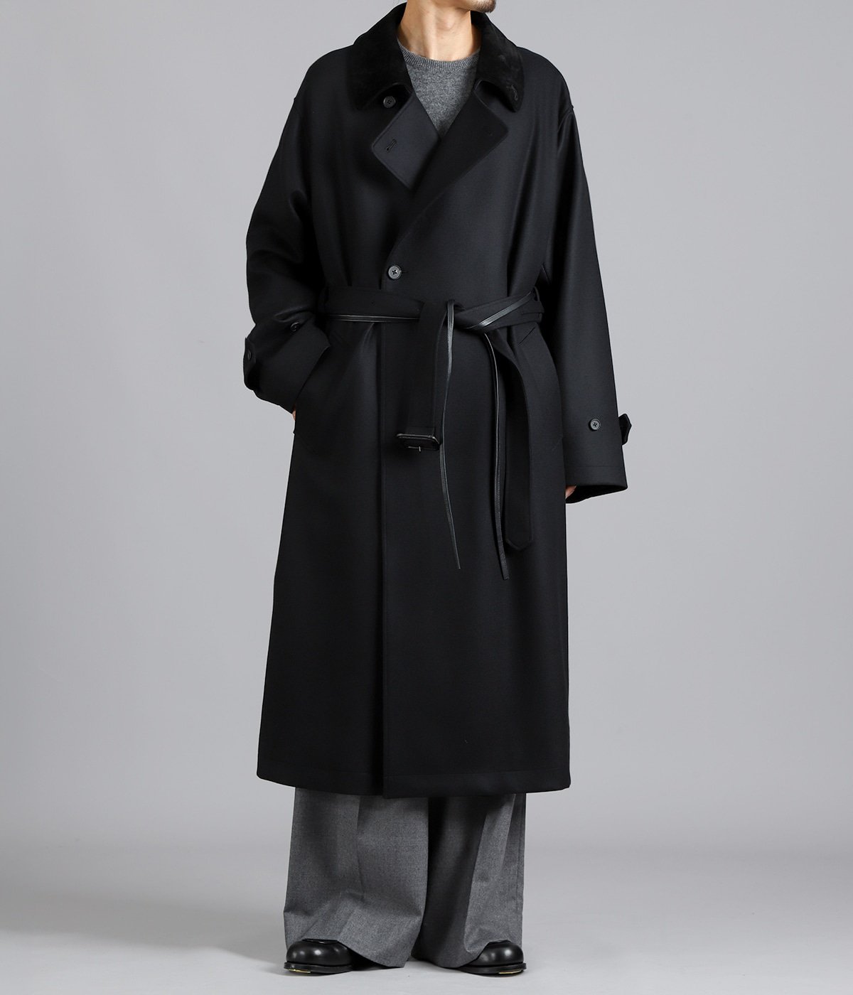別注】WOOL MELTON DOUBLE BREASTED COAT | ssstein(シュタイン