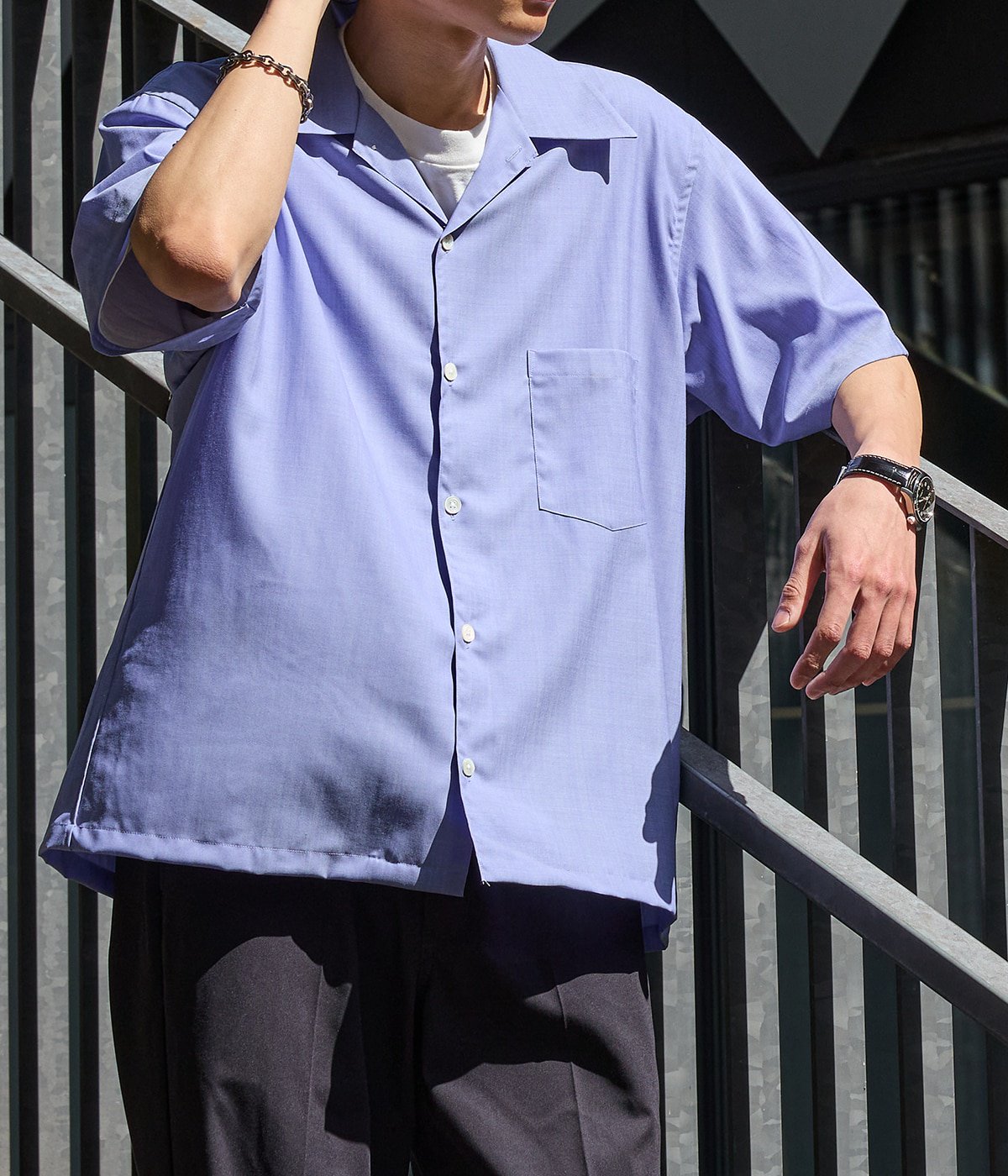 【予約】【ONLY ARK】別注 WOOL OPEN COLLAR SHIRT