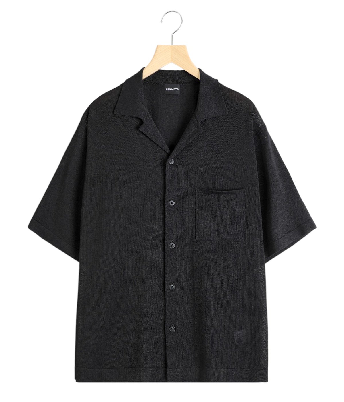 ONLY ARK】別注 Washi Knit Open Collar Shirt | crepuscule