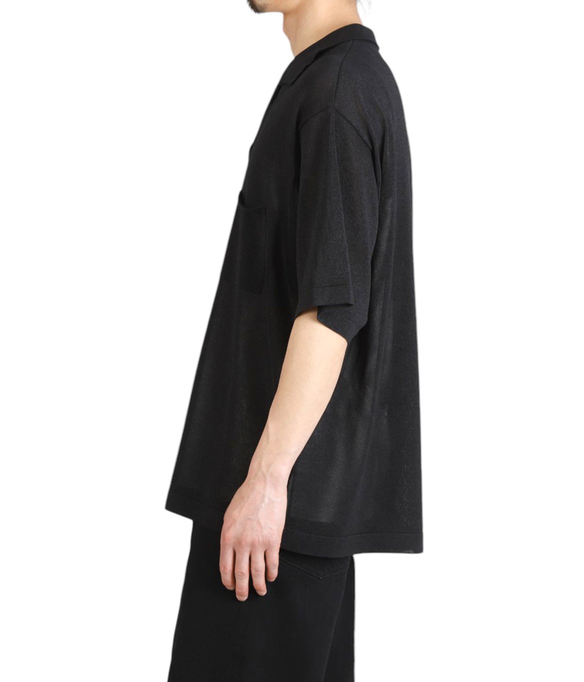 ONLY ARK】別注 Washi Knit Open Collar Shirt | crepuscule