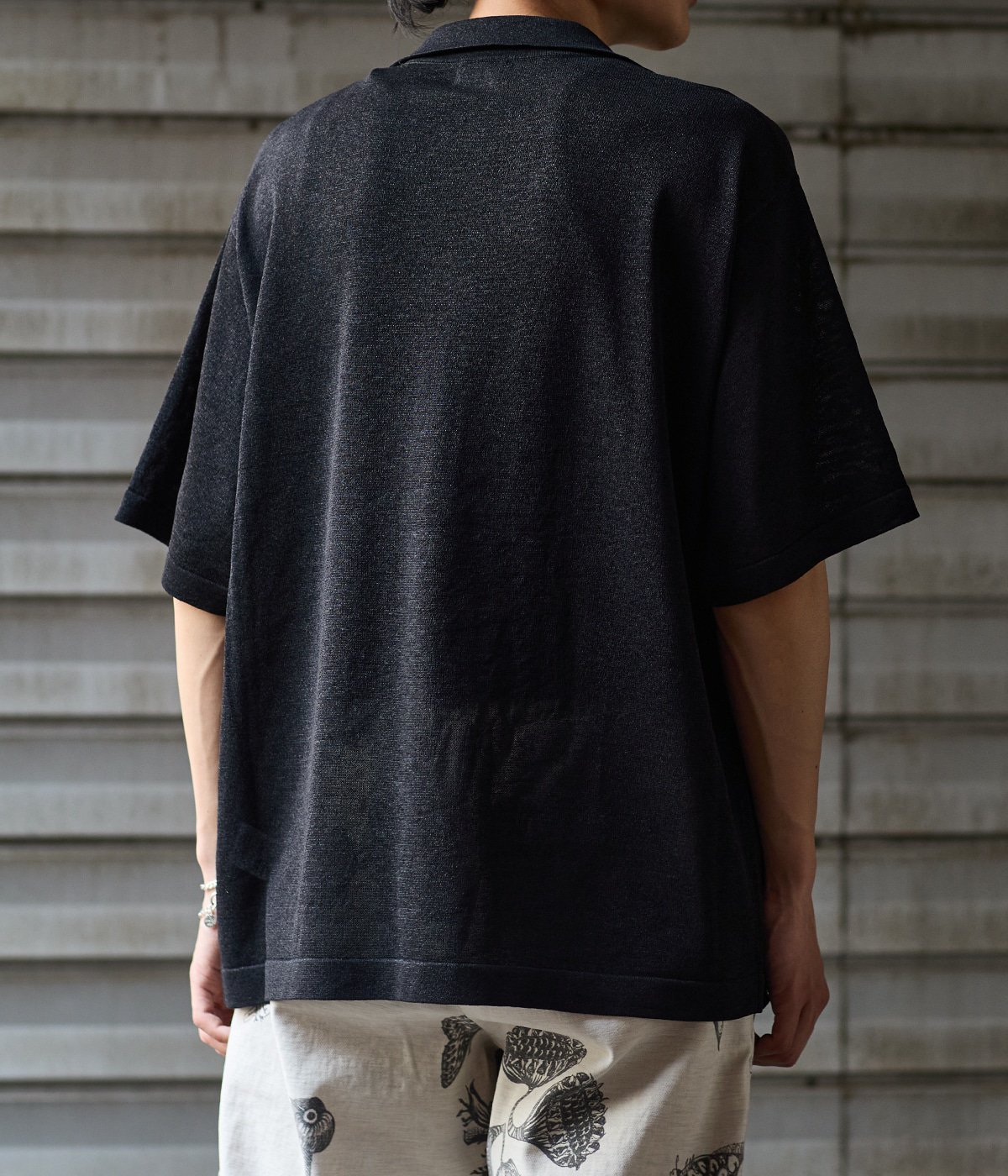 ONLY ARK】別注 Washi Knit Open Collar Shirt | crepuscule