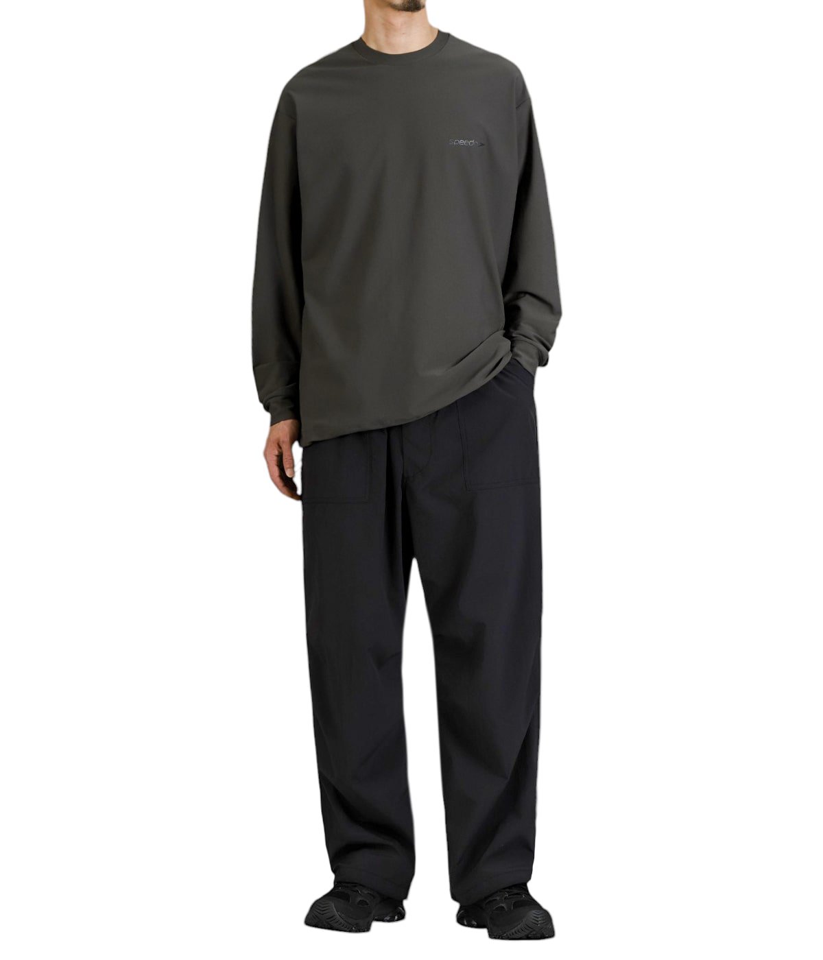 model(175cm / 60kg)B85 W75 H92 着用サイズ：L