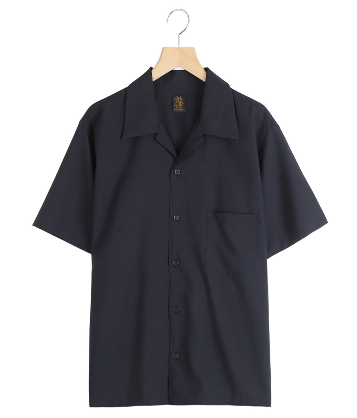 別注 SUPER 160 SOLID WOOL OPEN COLLAR SHIRT | BATONER(バトナー