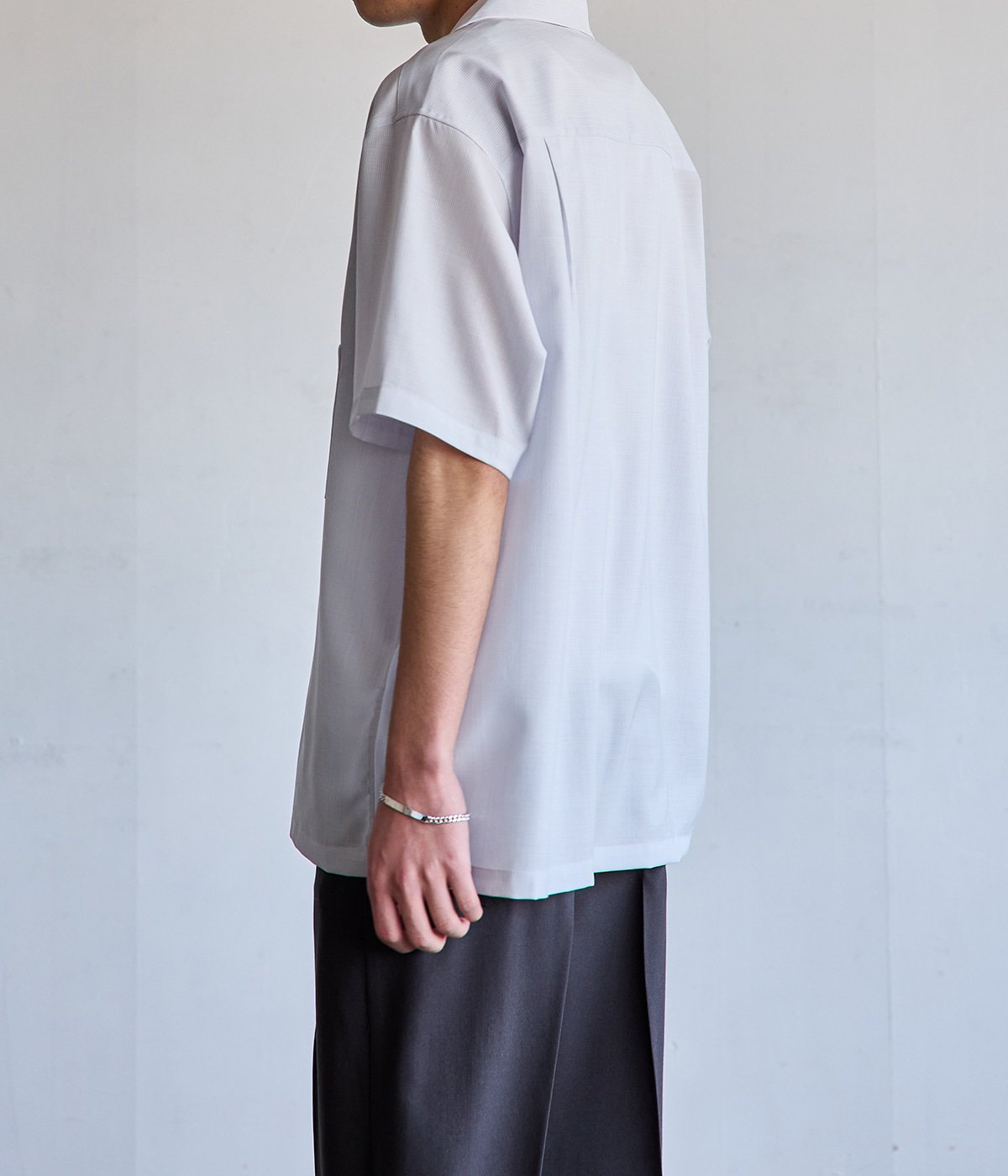 別注 SUPER 160 SOLID WOOL OPEN COLLAR SHIRT | BATONER(バトナー